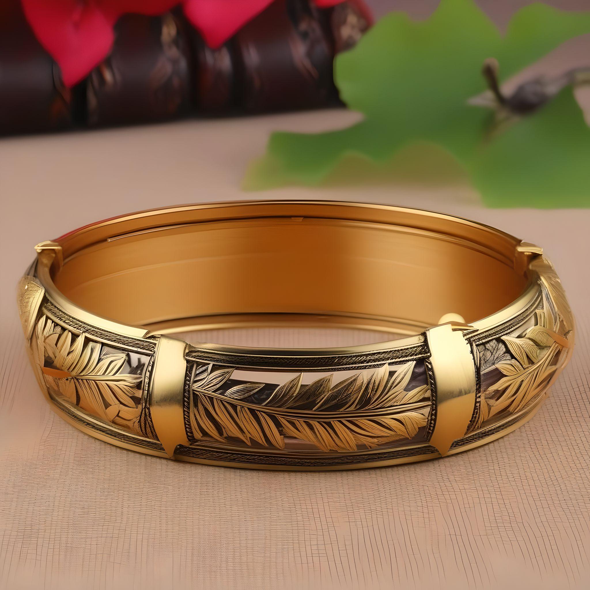 Gold Leaf Design Bracelet