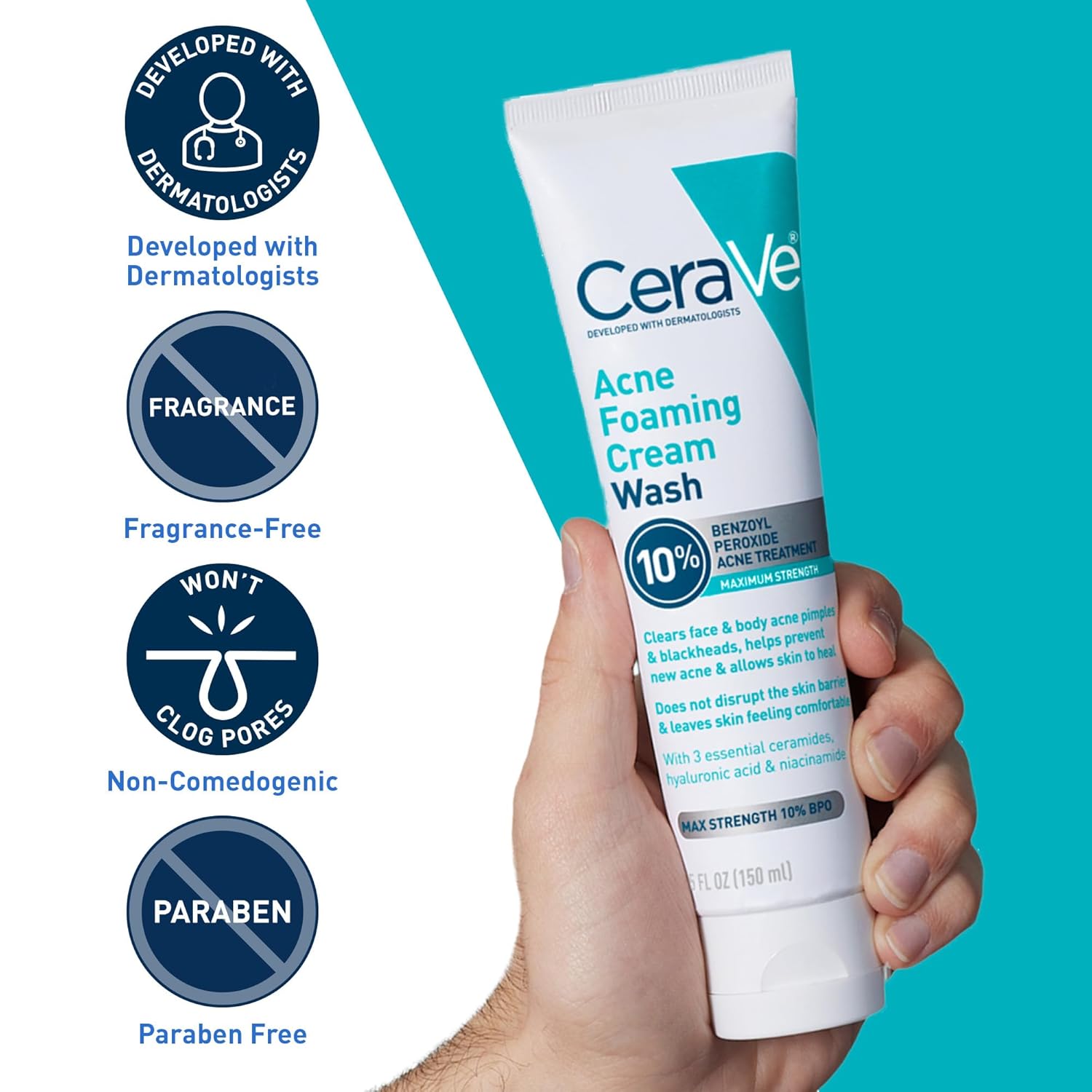 CeraVe acne foaming wash 10% Benzoyl peroxide