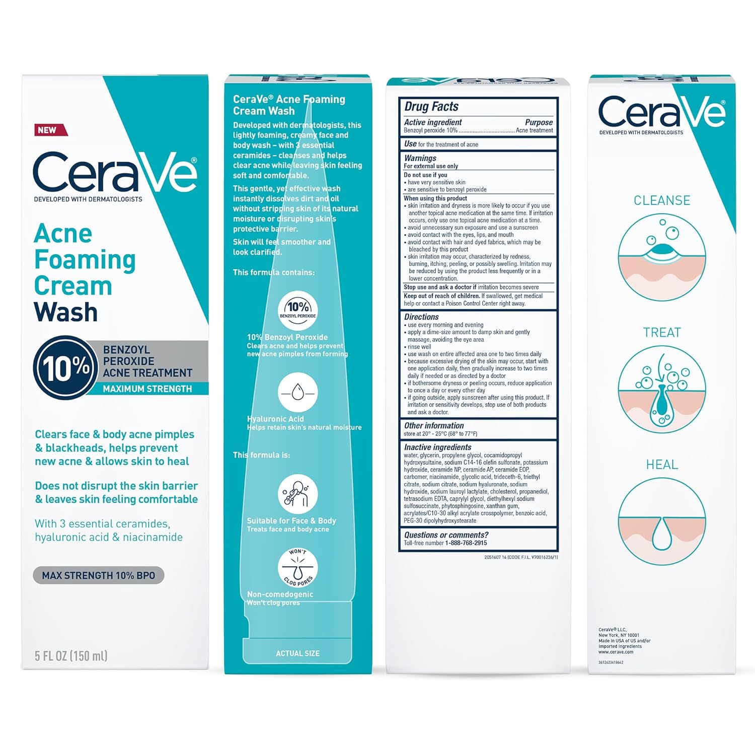 CeraVe acne foaming wash 10% Benzoyl peroxide
