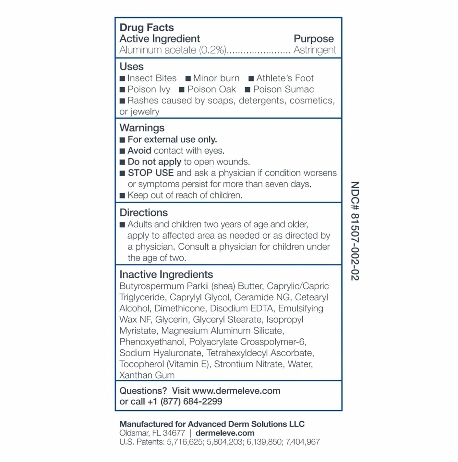 Derme leve anti itch cream