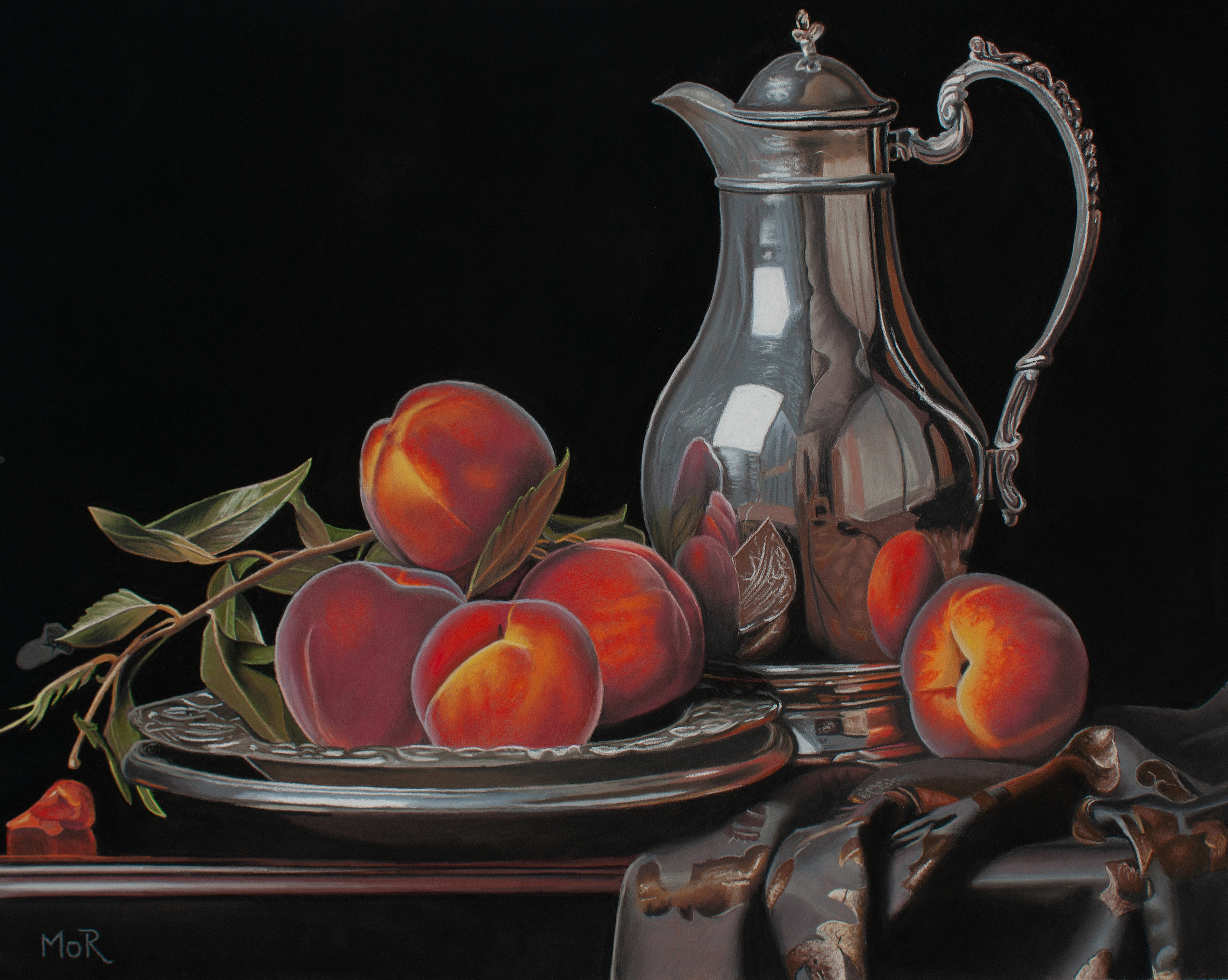 Peaches and Silver Jug