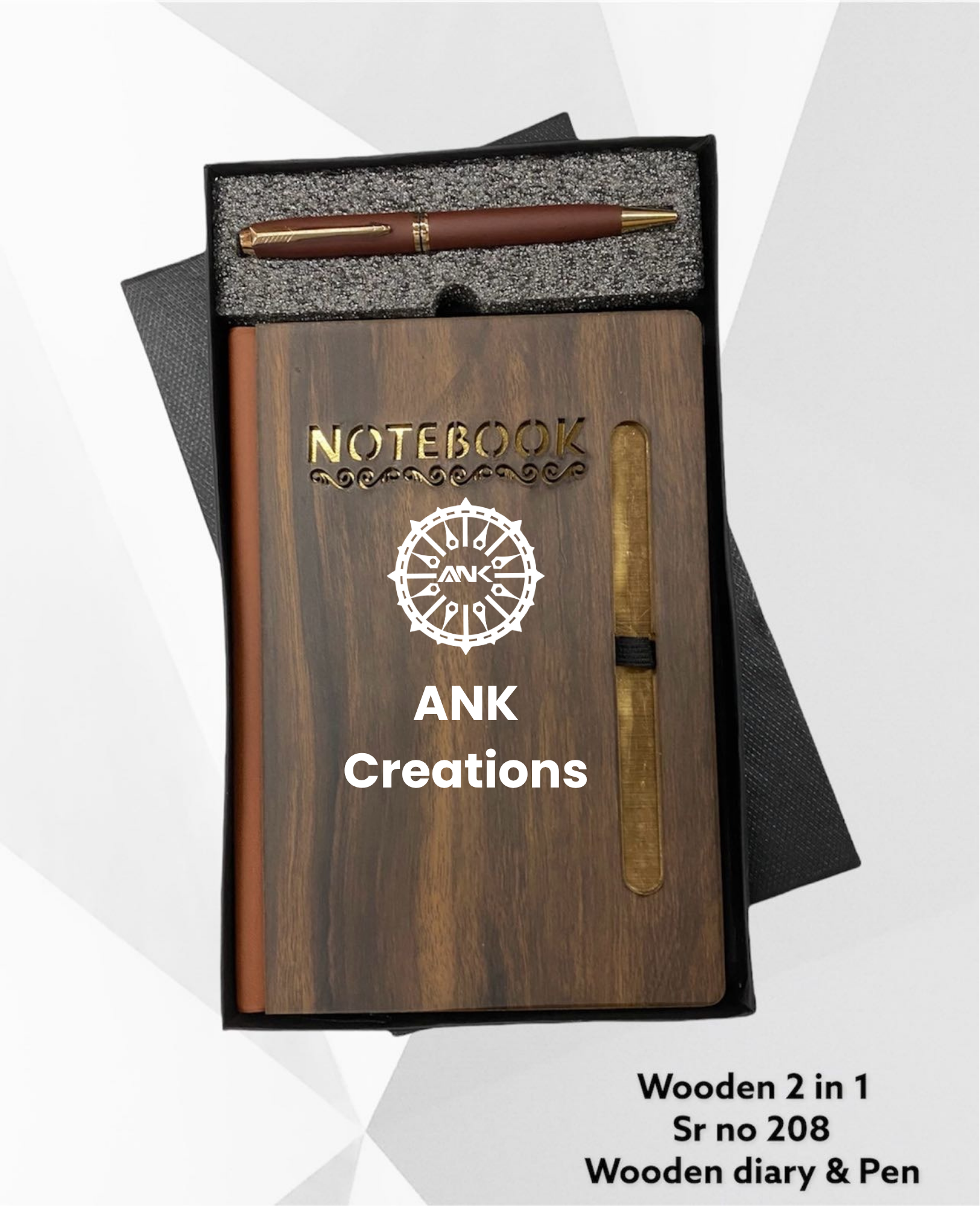 Wooden Diary Pen Combo