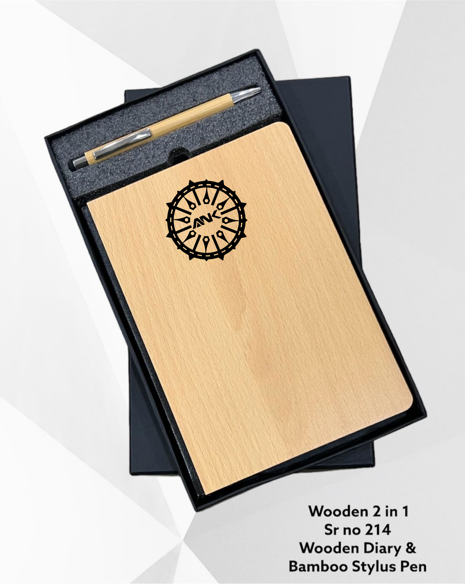 Wooden Diary & Bamboo Styles Pen
