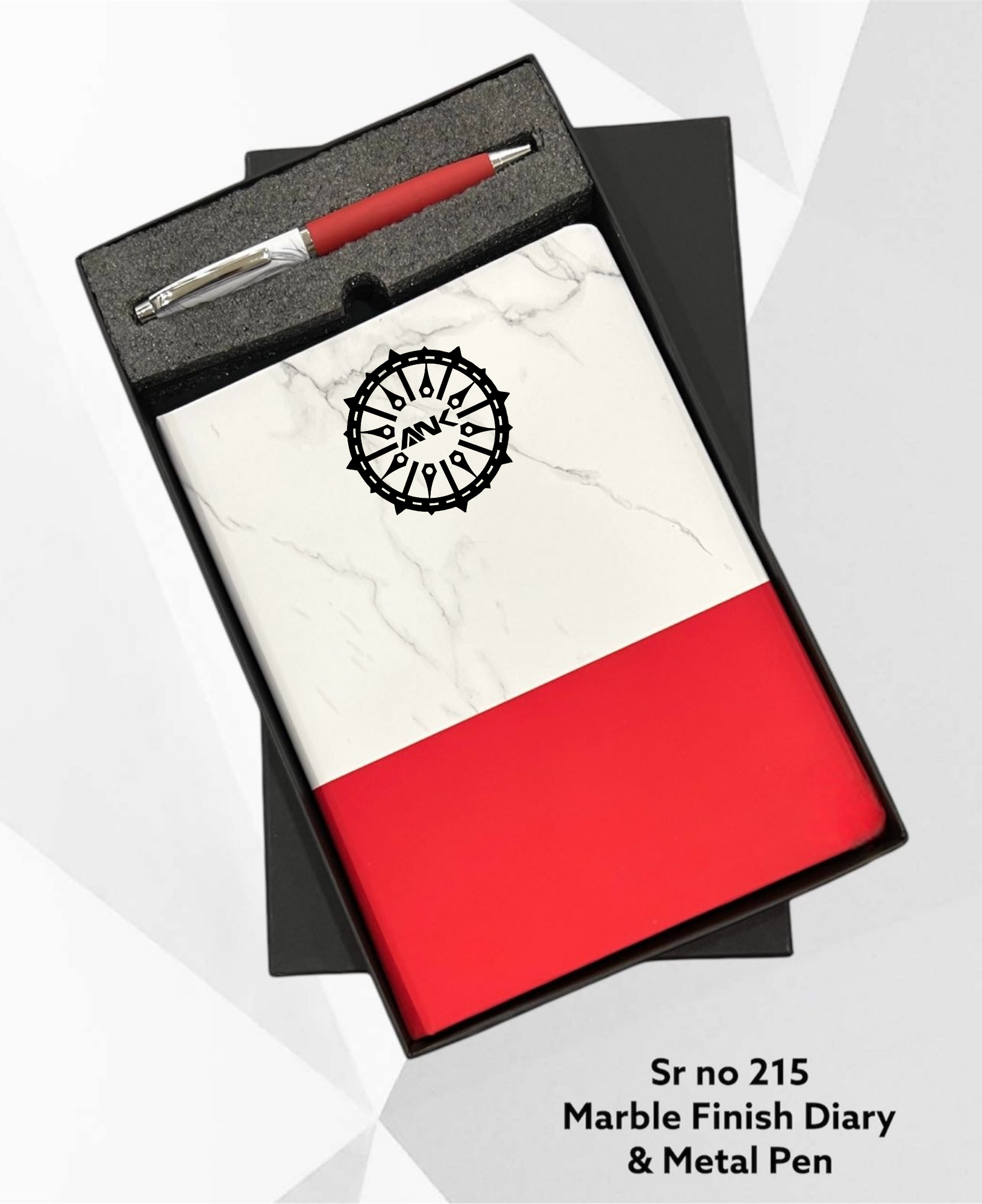 Marble Finish Diary & Metal Pen Combo