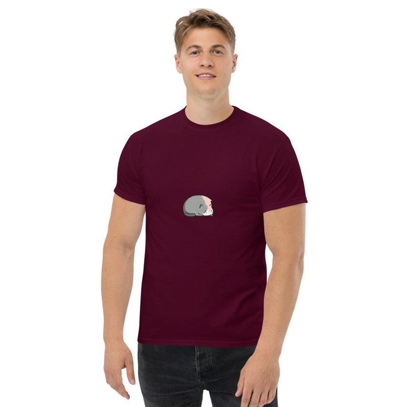Maroon Unisex classic T-shirt with Cartoon Graphic