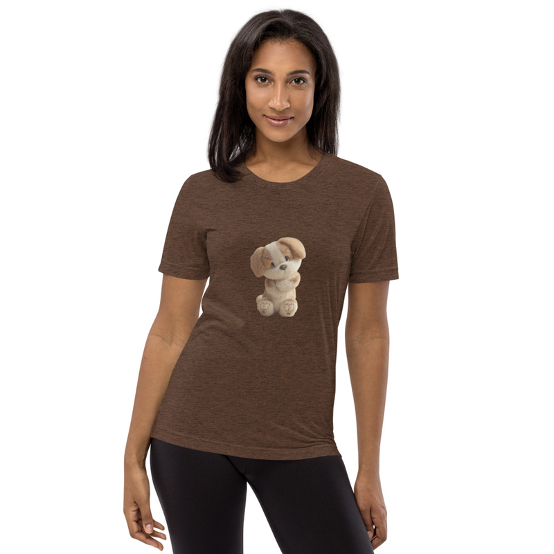 Short sleeve Teal T-shirt with Cute Puppy Print