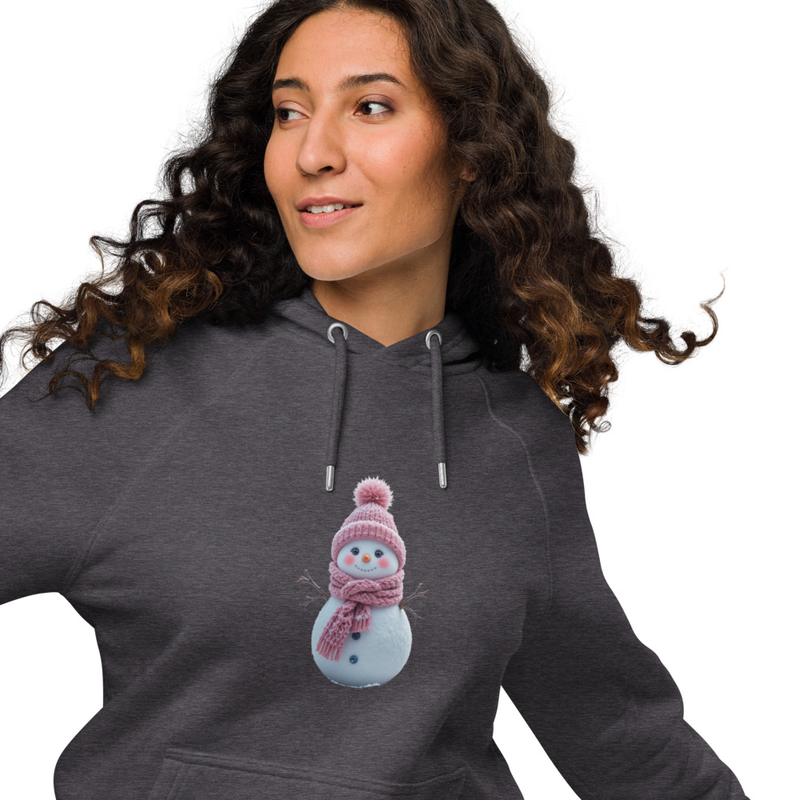 Unisex eco raglan Snowman Graphic Hoodie