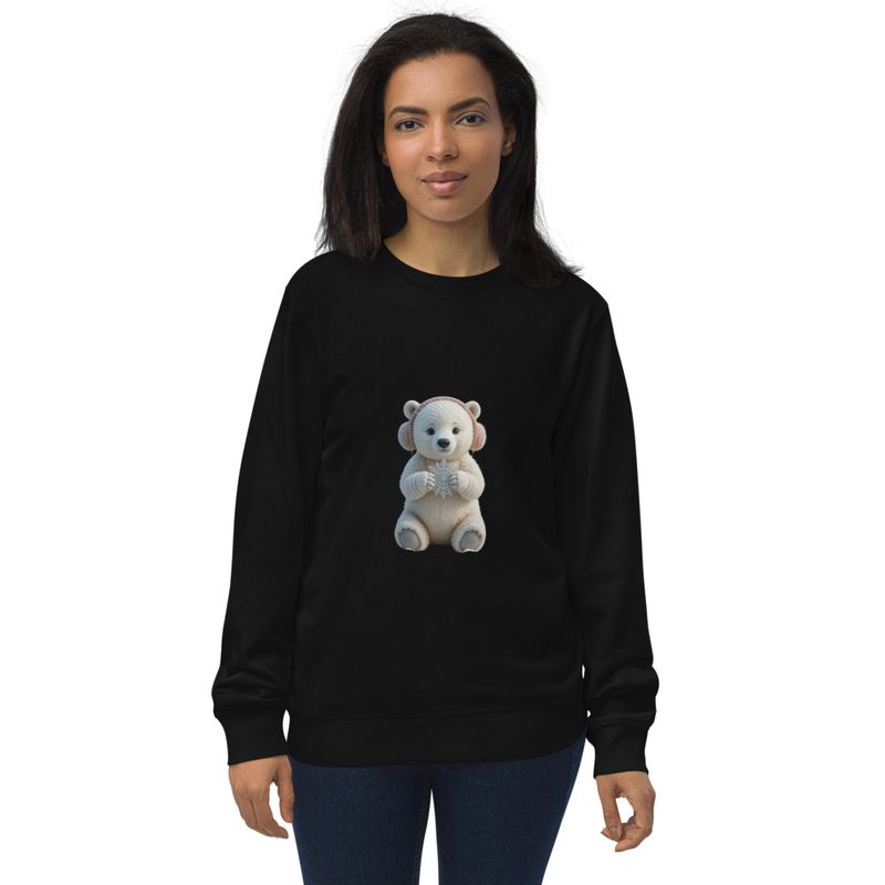 Unisex organic Cute Bear Graphic Sweatshirt