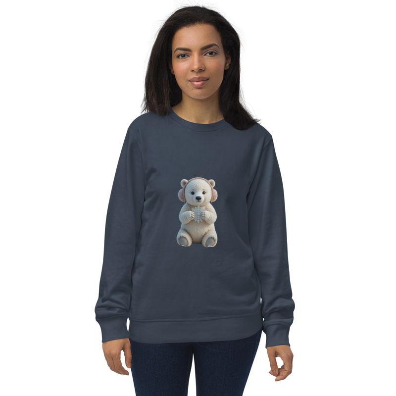 Unisex organic Cute Bear Graphic Sweatshirt