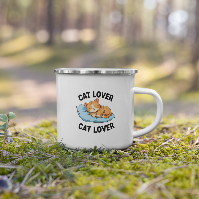 Cat Lover Enamel Mug