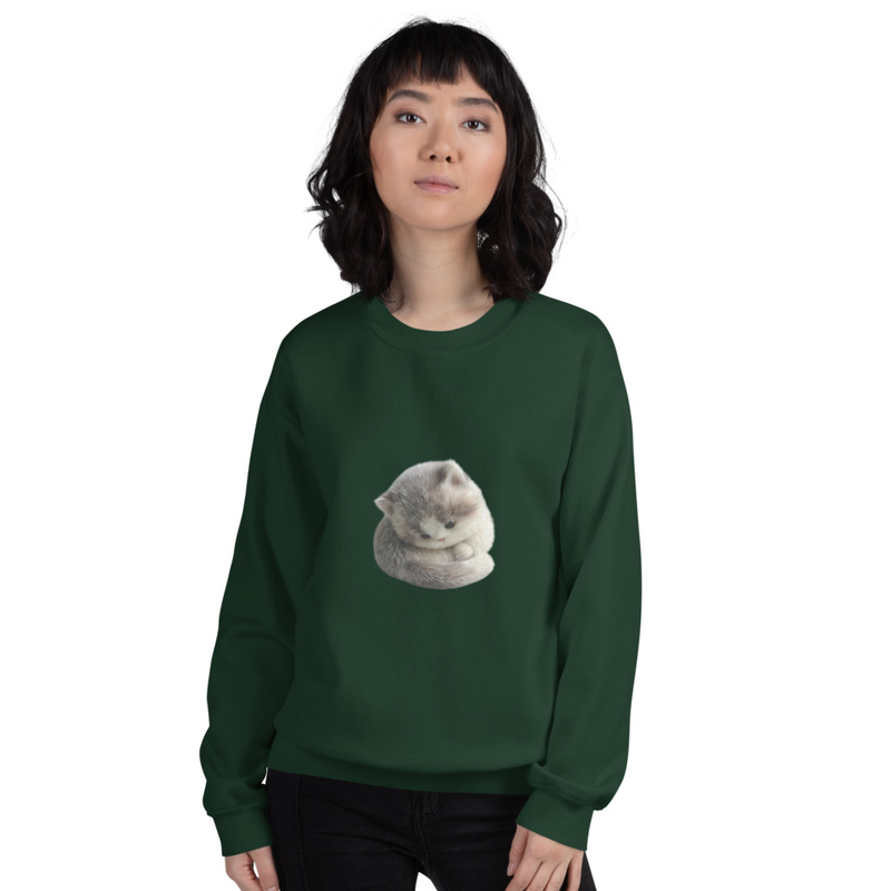 Burgundy Cat Print Unisex Sweatshirt