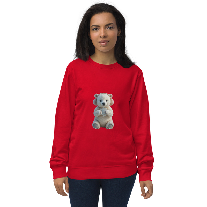 Unisex organic Cute Bear Graphic Sweatshirt
