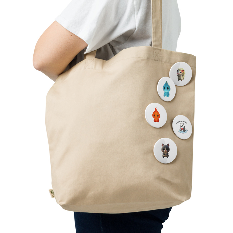 Set of 5 Decorative Button Badges