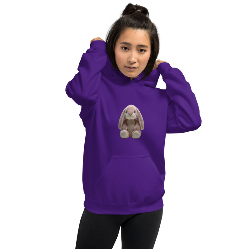 Purple Unisex Hoodie with Bunny Print