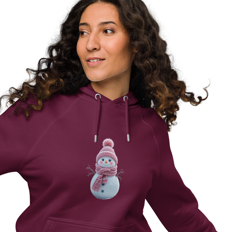 Unisex eco raglan Snowman Graphic Hoodie