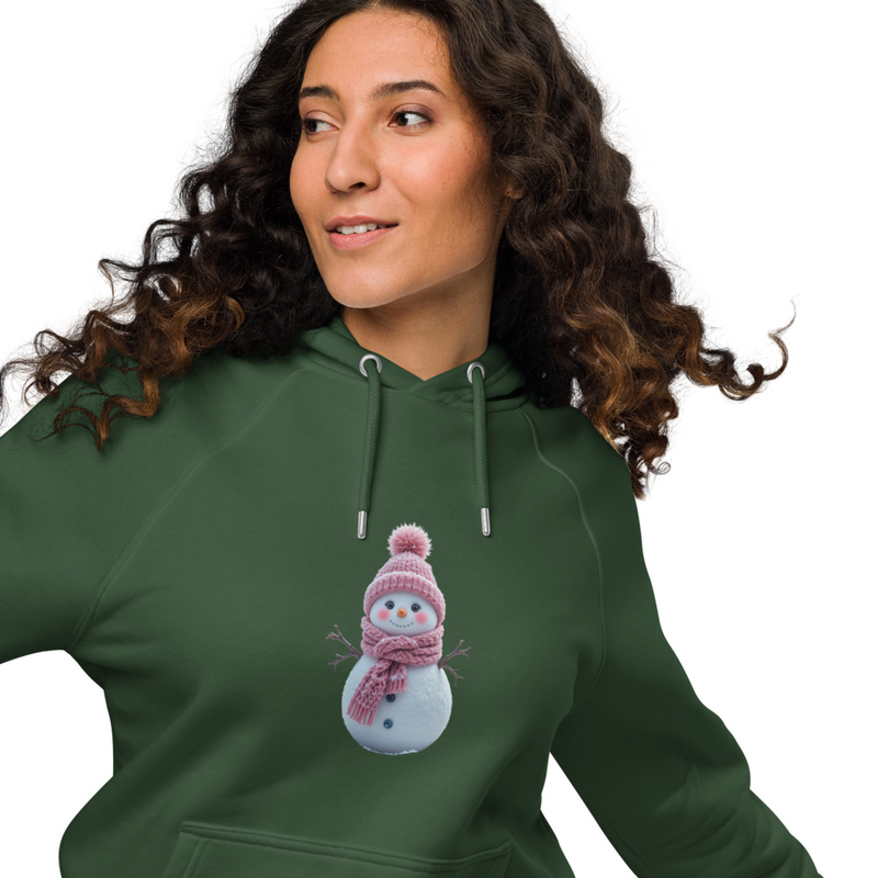 Unisex eco raglan Snowman Graphic Hoodie