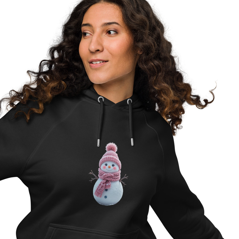Unisex eco raglan Snowman Graphic Hoodie