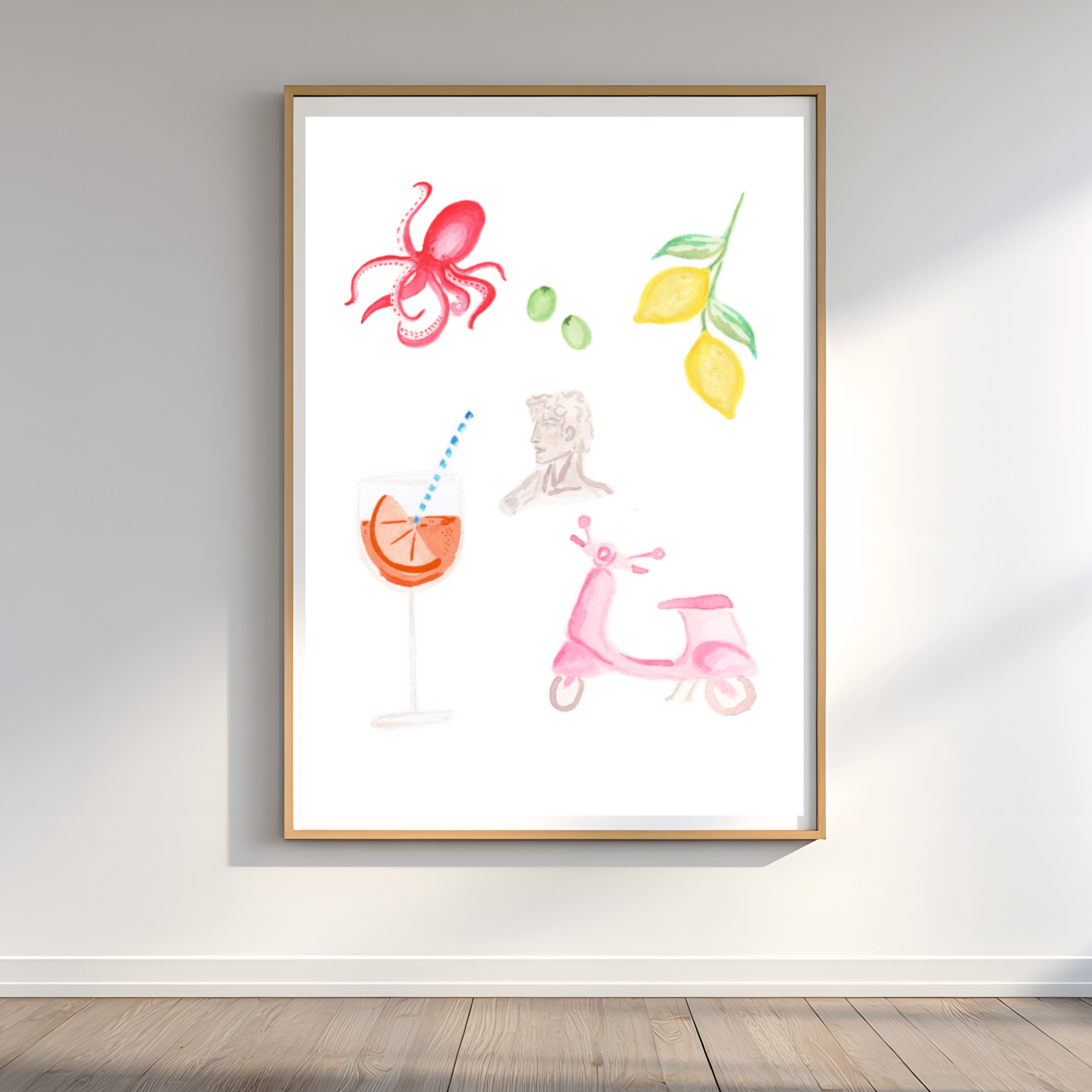 Italian Summer Gouache Illustration