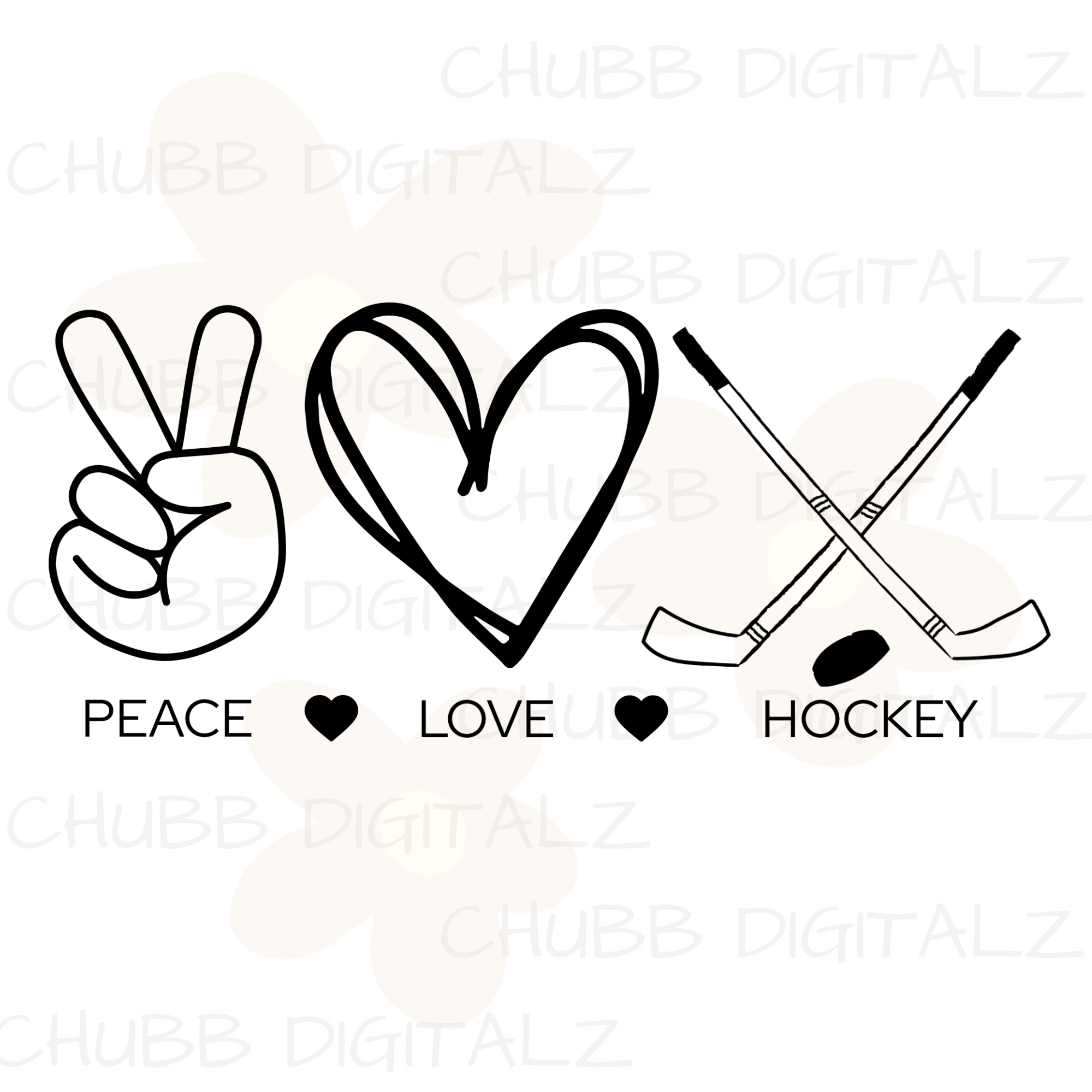 Peace Love Hockey SVG PNG | Peace | Love | Hockey | Digital Download | Instant File