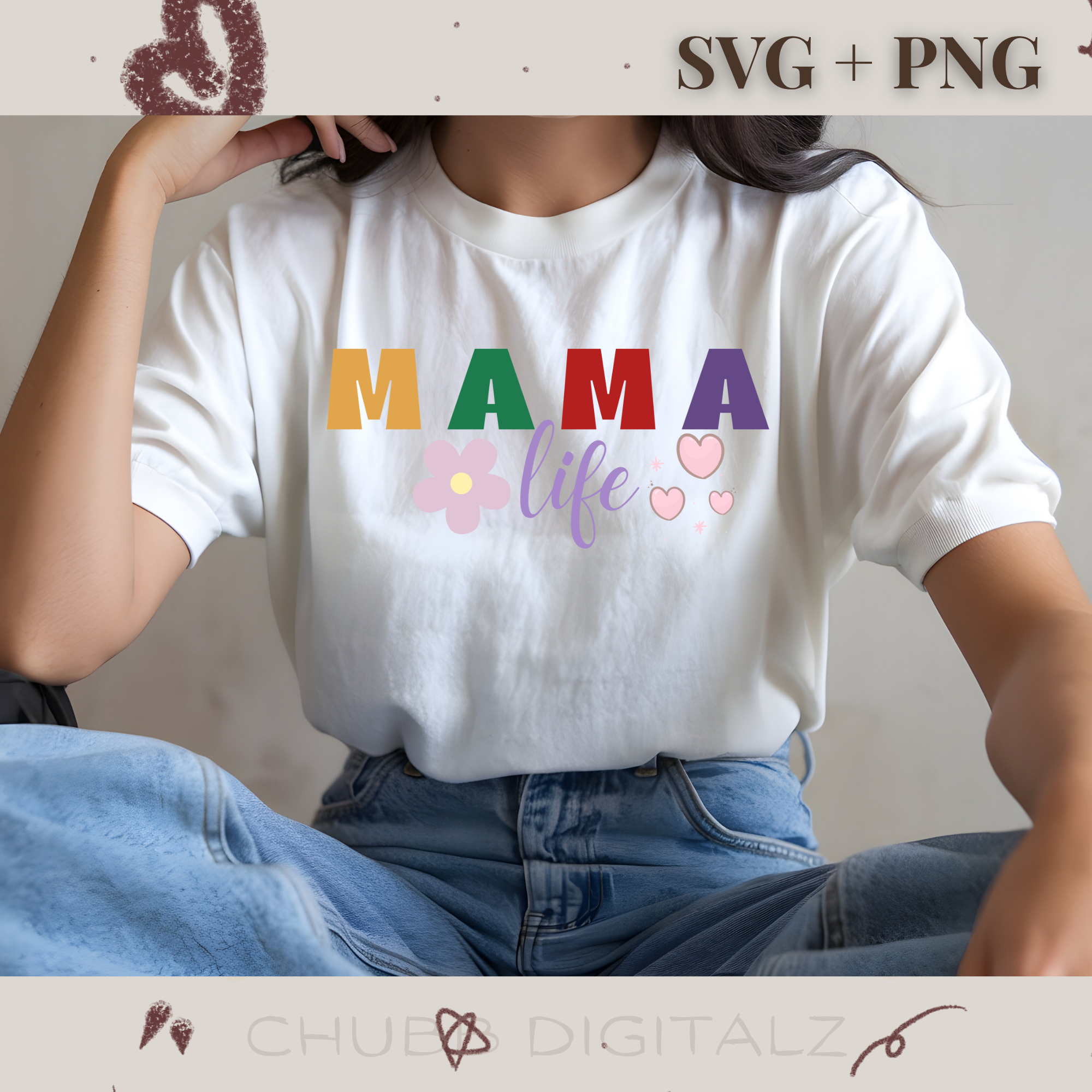 MAMA Life SVG PNG | Mom | Mothers Day Gift | Digital Download | Instant File