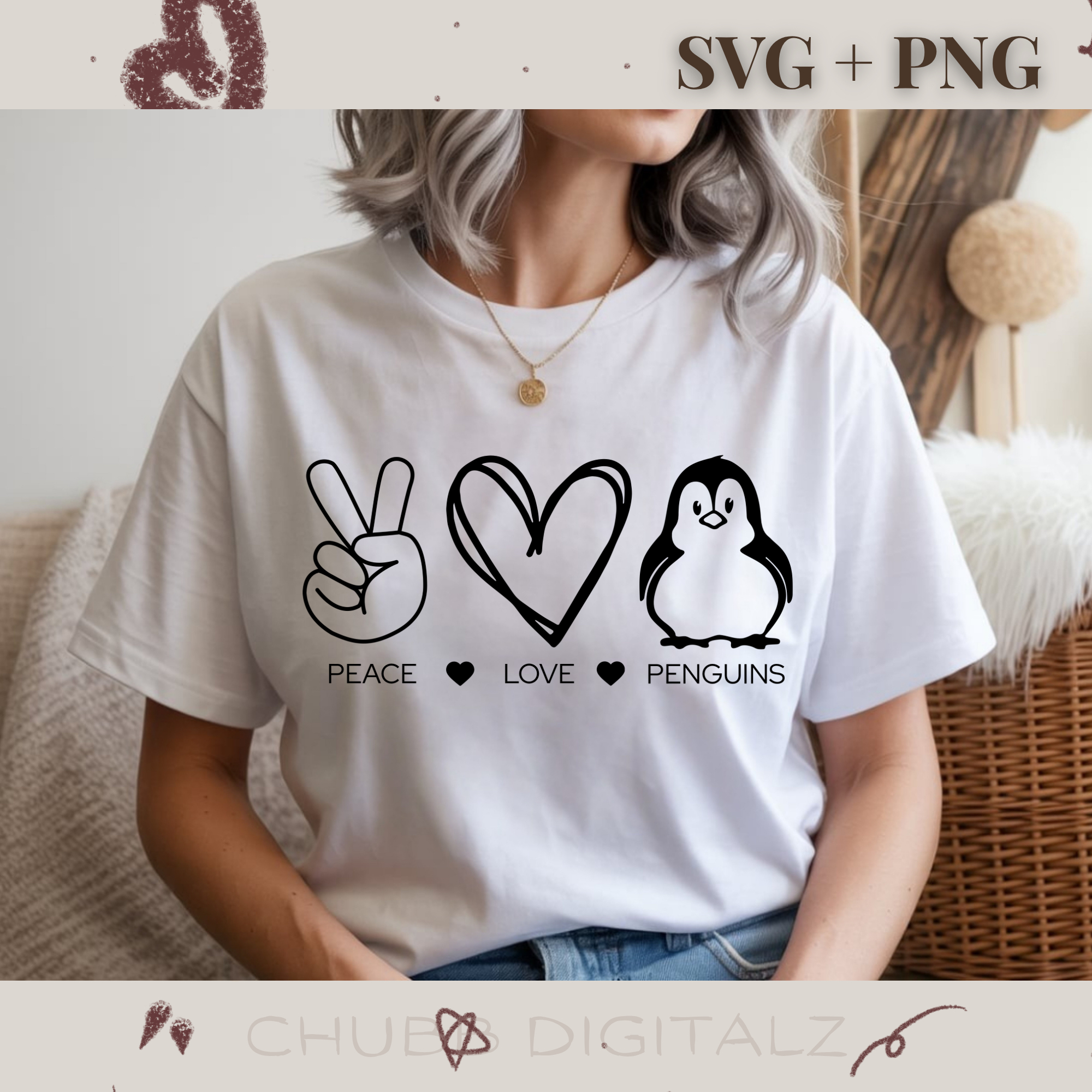 Peace Love Penguins SVG PNG | Peace | Love | Penguins | Digital Download | Instant File