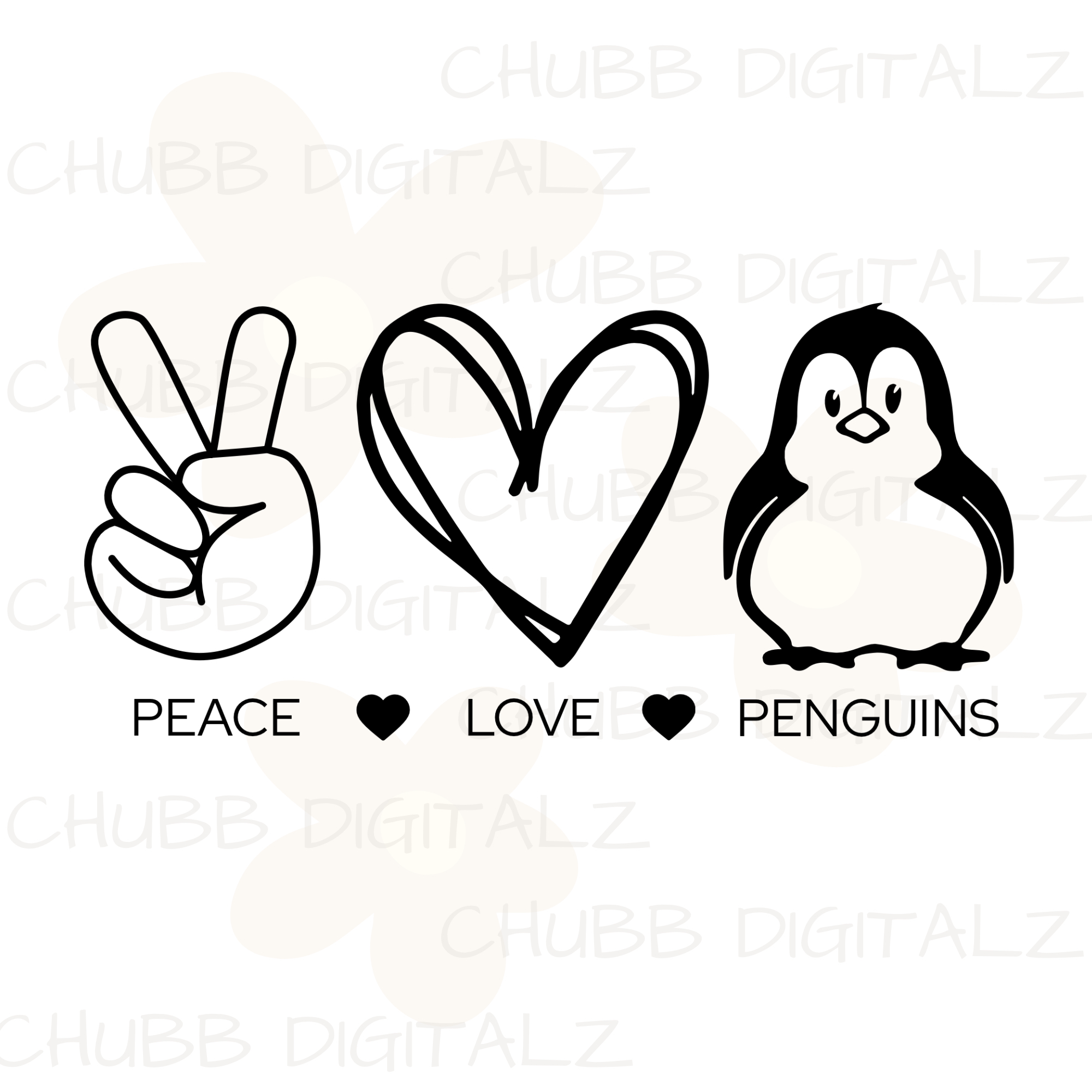 Peace Love Penguins SVG PNG | Peace | Love | Penguins | Digital Download | Instant File