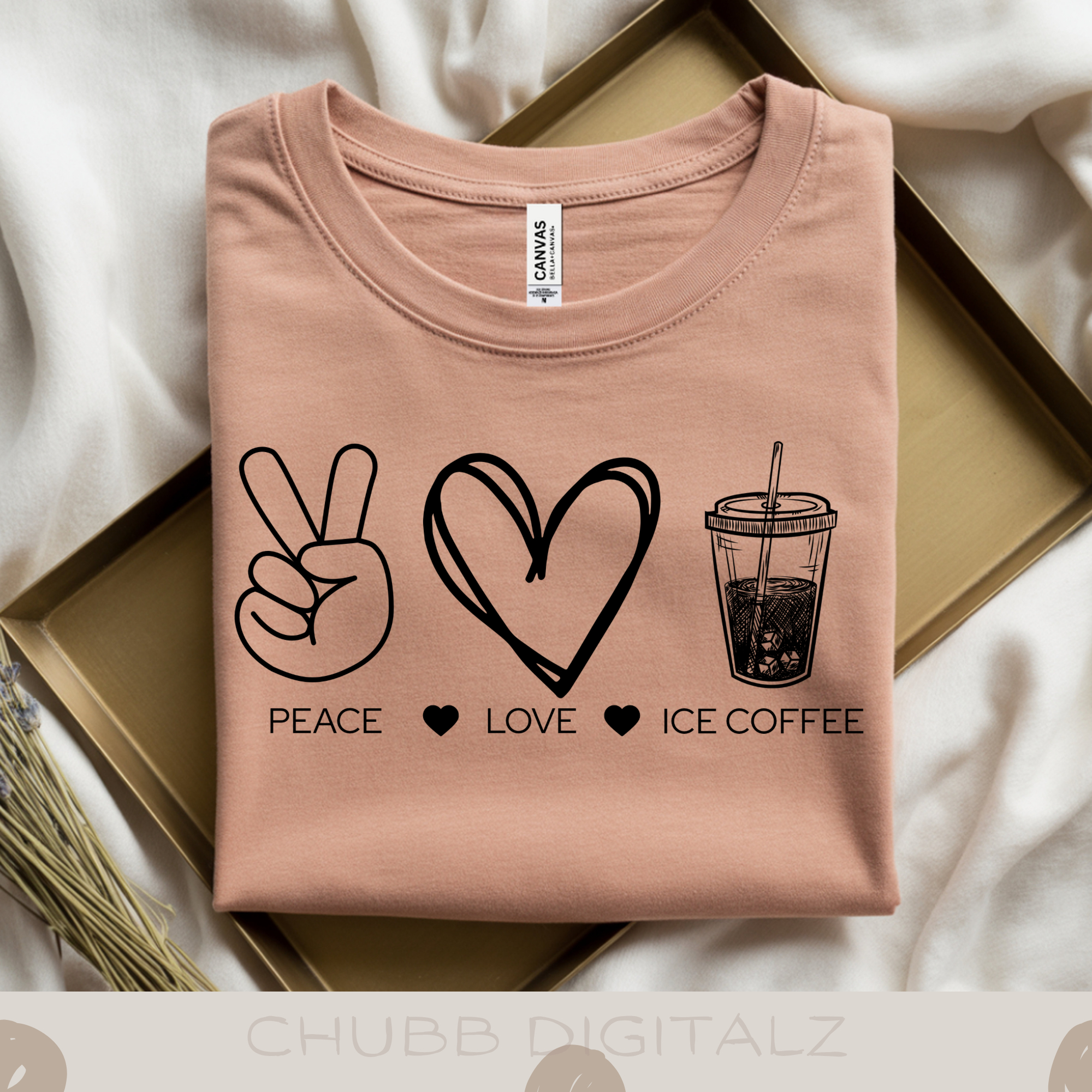 Peace Love Ice Coffee SVG PNG | Peace | Love | Coffee | Drinks | Iced Coffee | Digital Download | Instant File
