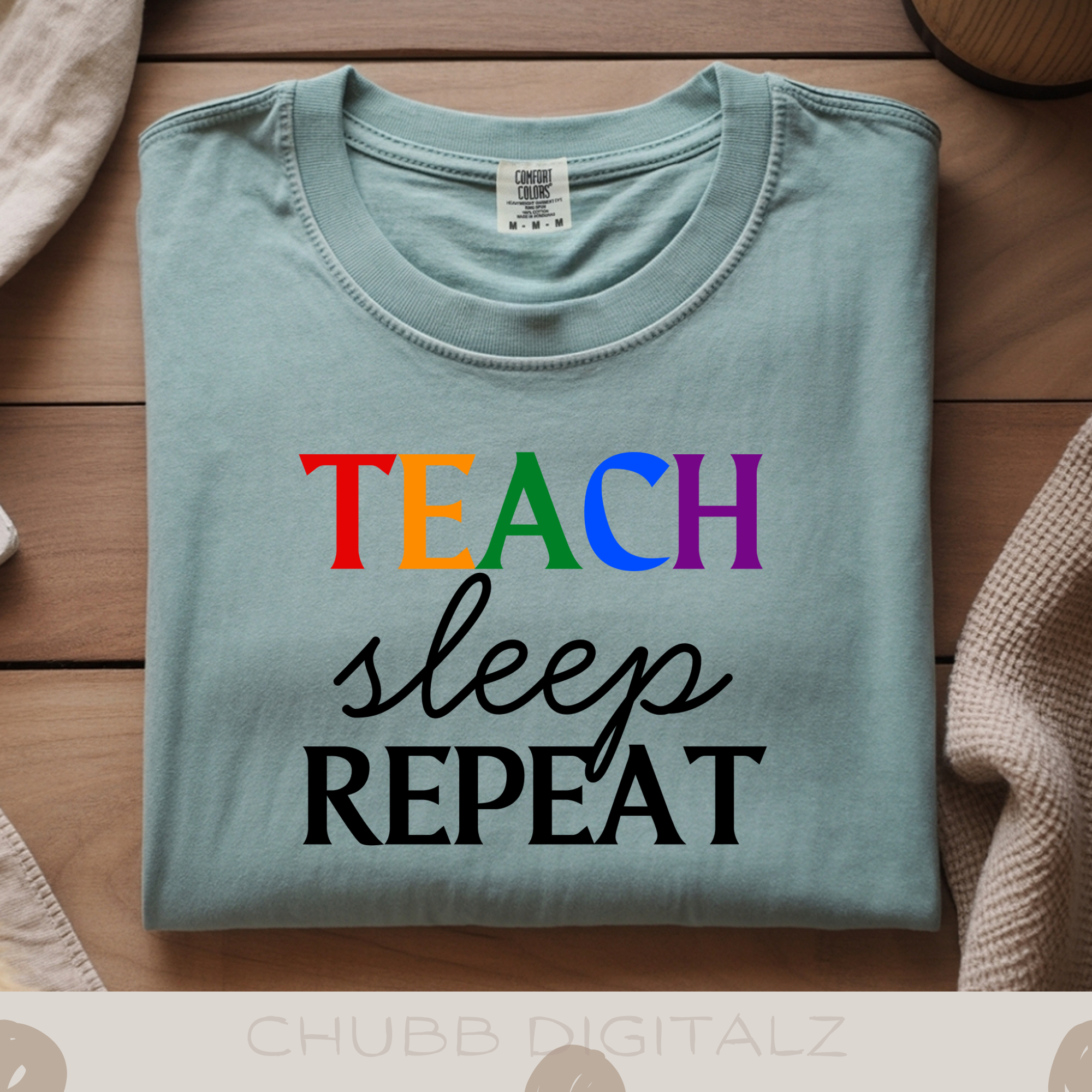 Teach Sleep Repeat SVG PNG | School | Teacher | Digital Download | Instant File