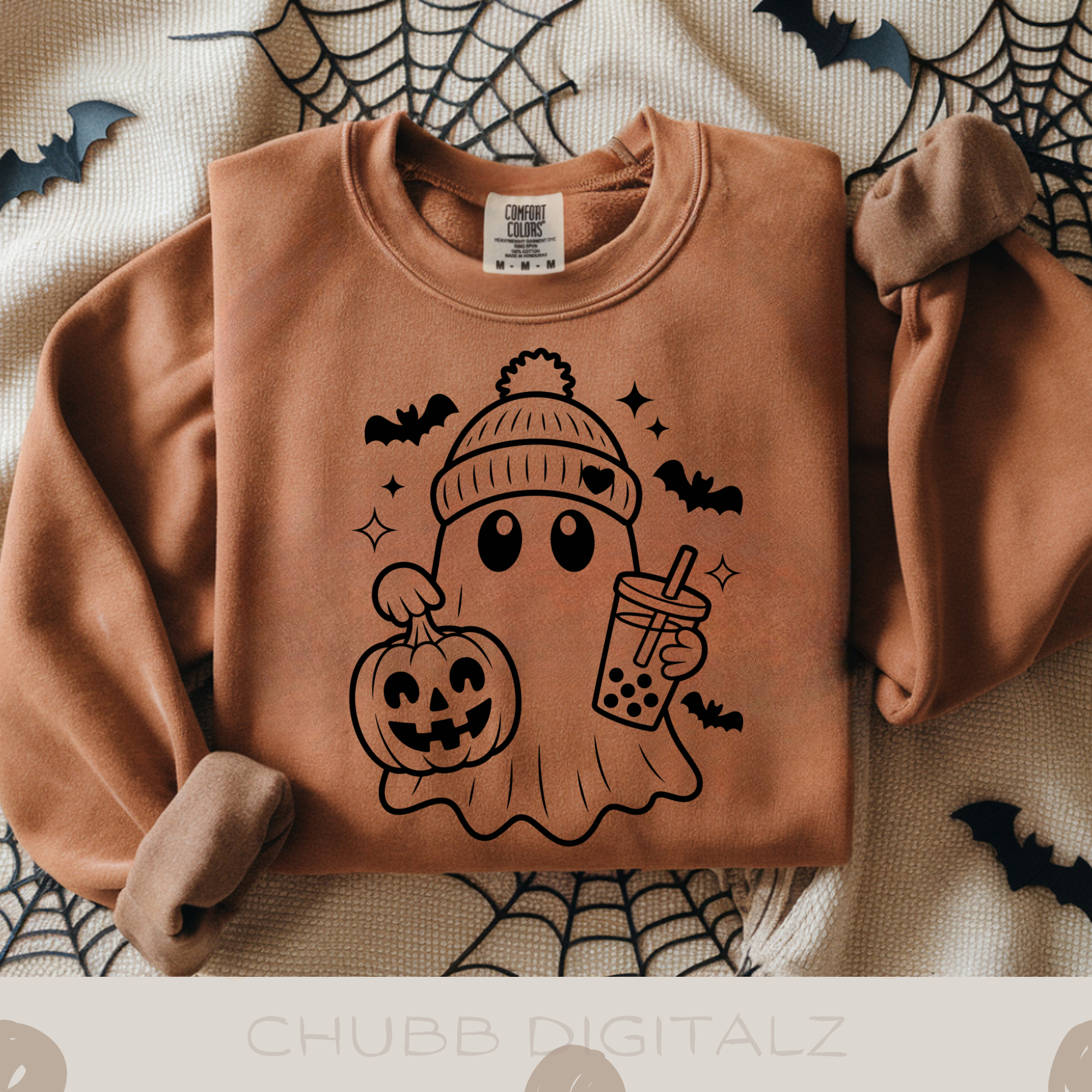 Ghost with Ice Coffee SVG PNG | Halloween | Ghost | Pumpkin | Bat | Ice Coffee | Digital Download | Instant File