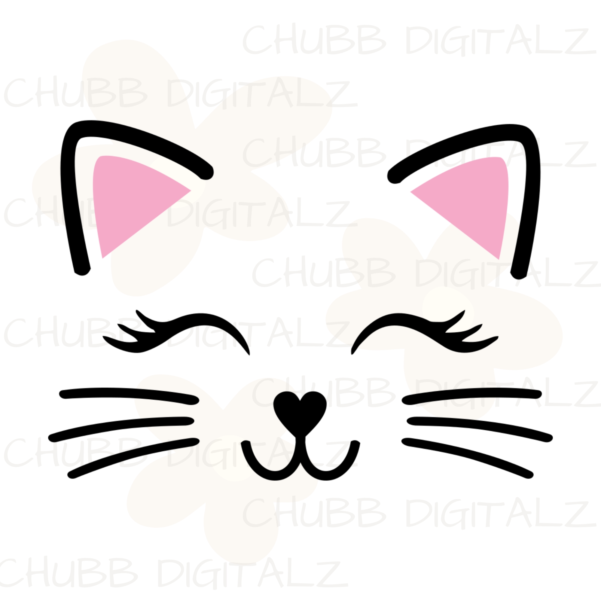 Kitty Cat Face SVG PNG | Cute | Digital Download | Instant File
