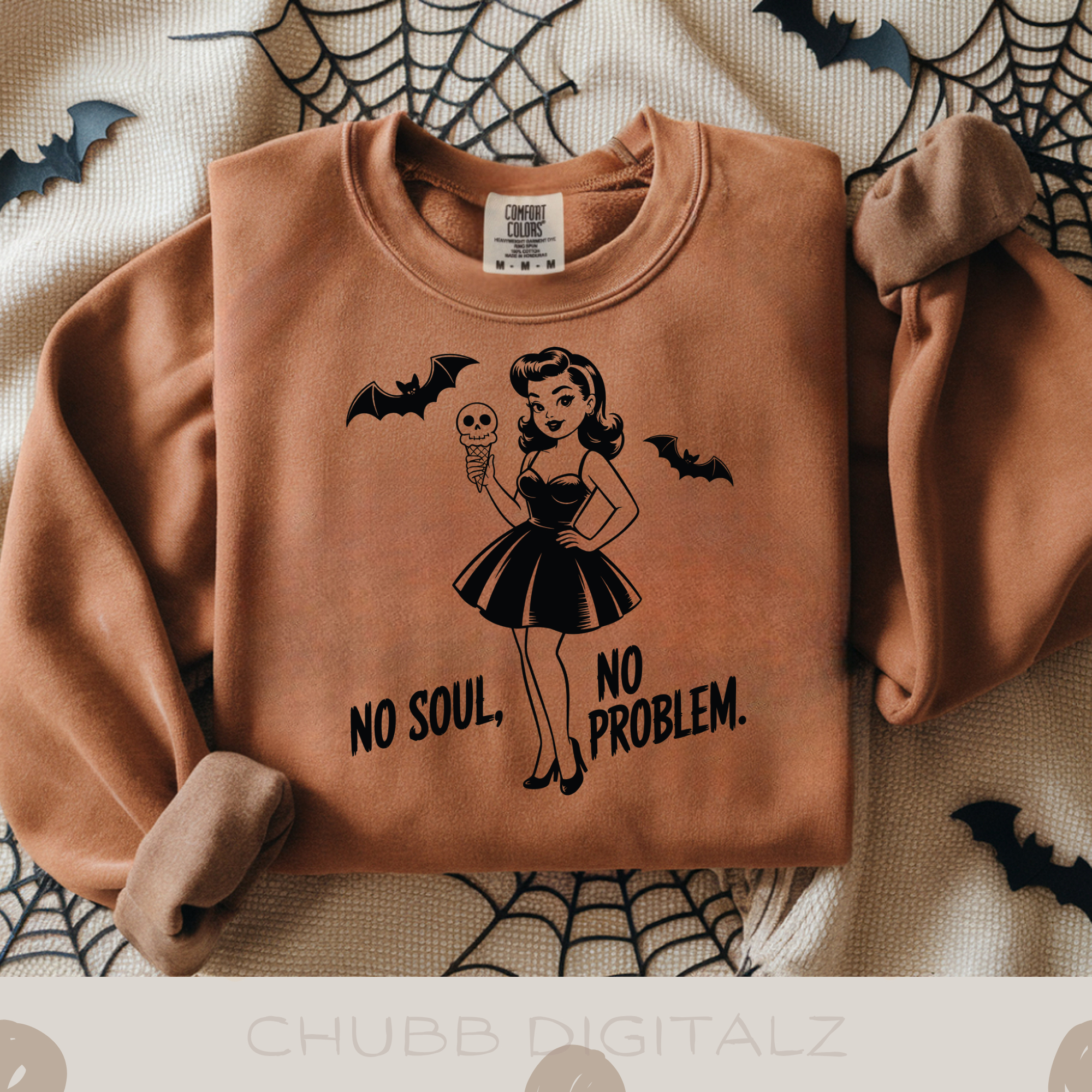 No Soul No Problem SVG PNG | Halloween | Pinup Girl | Bats | Digital Download | Instant File