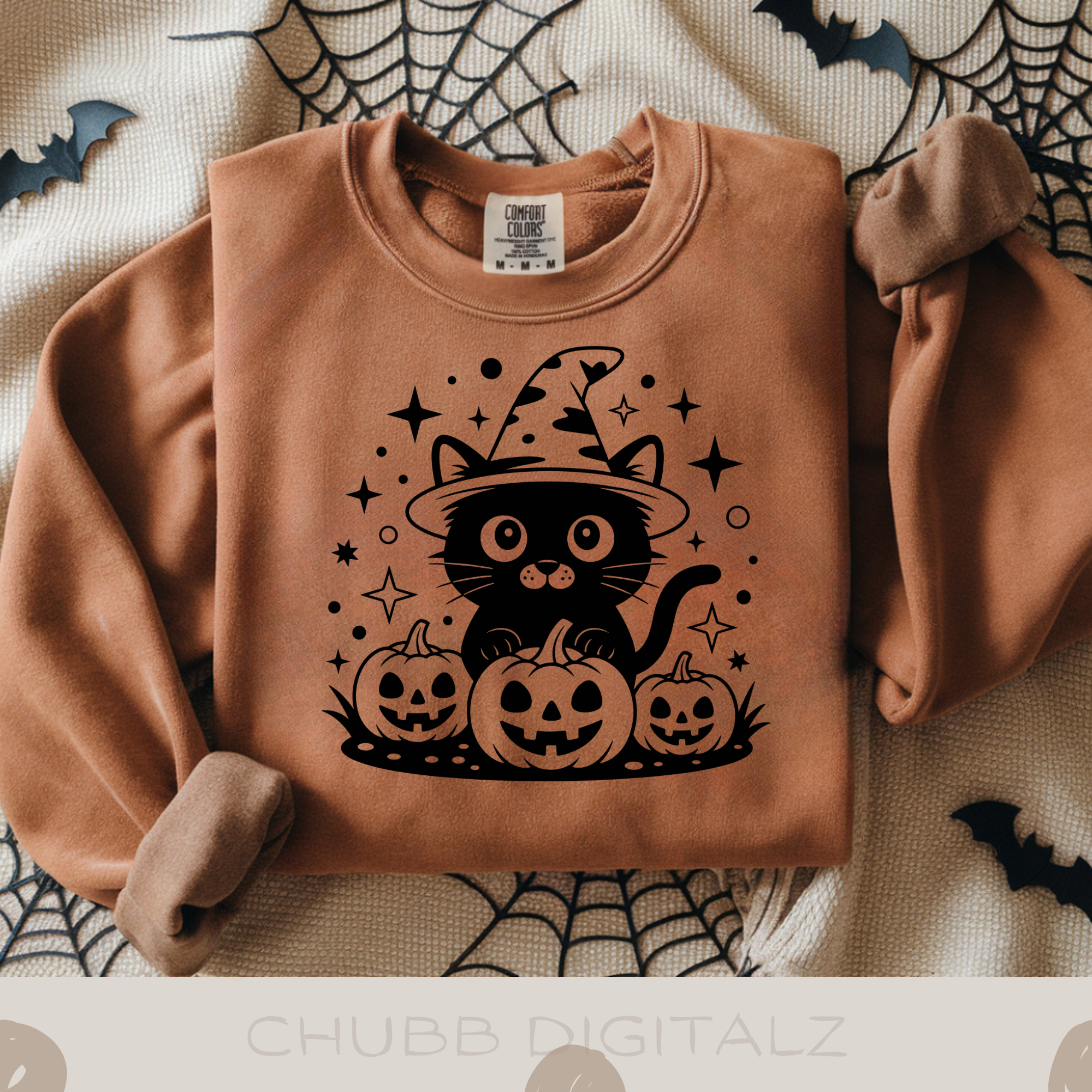 A Black Cat with Pumpkins SVG PNG | Halloween | Black Cat | Pumpkins | Digital Download | Instant File