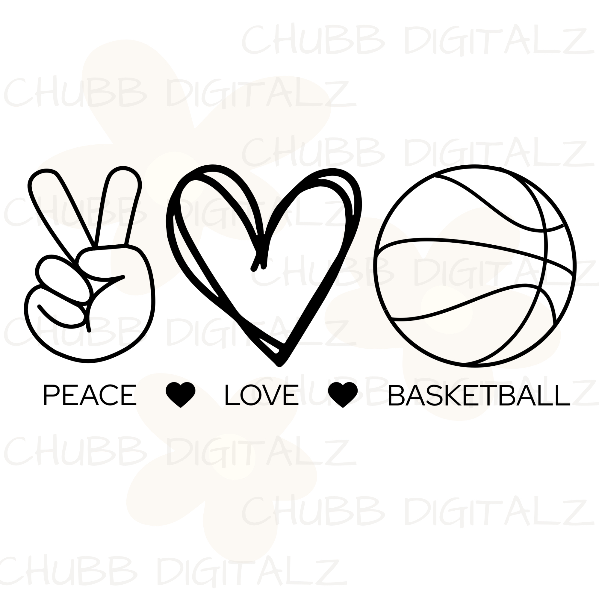 Peace Love Basketball SVG PNG | Peace | Love | Basketball | Digital Download | Instant File