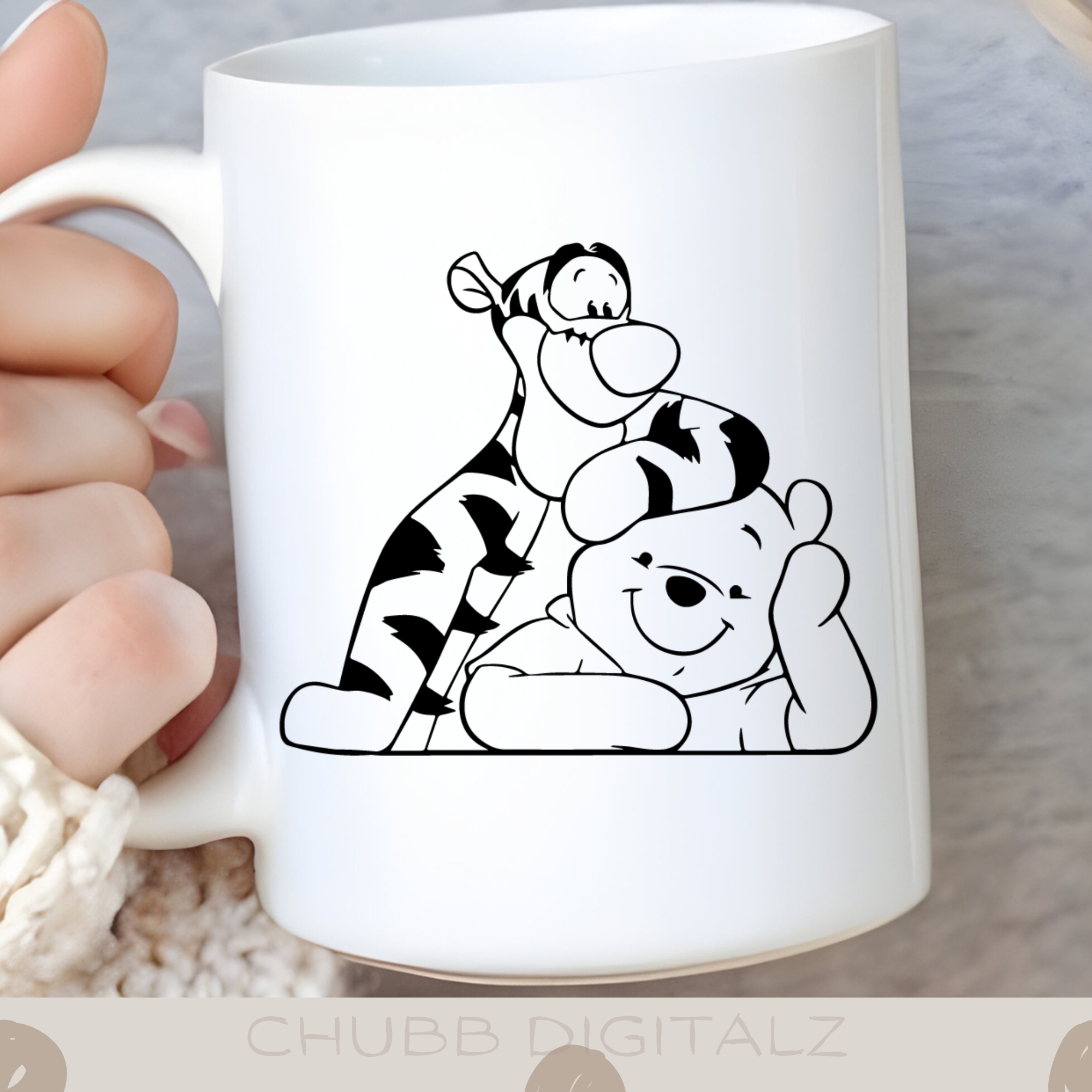 Winnie The Pooh and Tigger SVG PNG | Cartoon | Winnie The Pooh | Tigger | Digital Download | Instant File