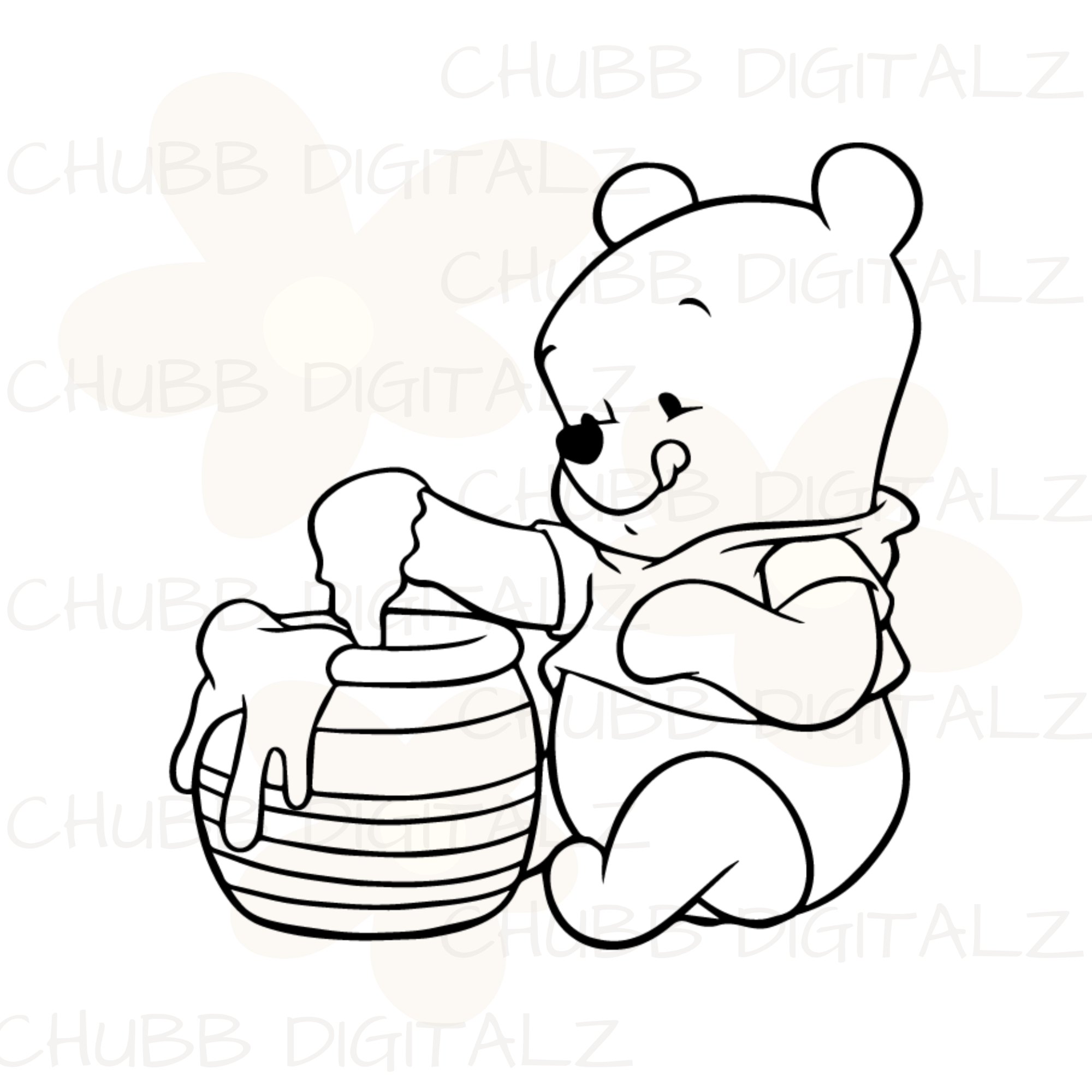 Winnie The Pooh and Honey SVG PNG | Cartoon | Winnie The Pooh | Honey | Digital Download | Instant File