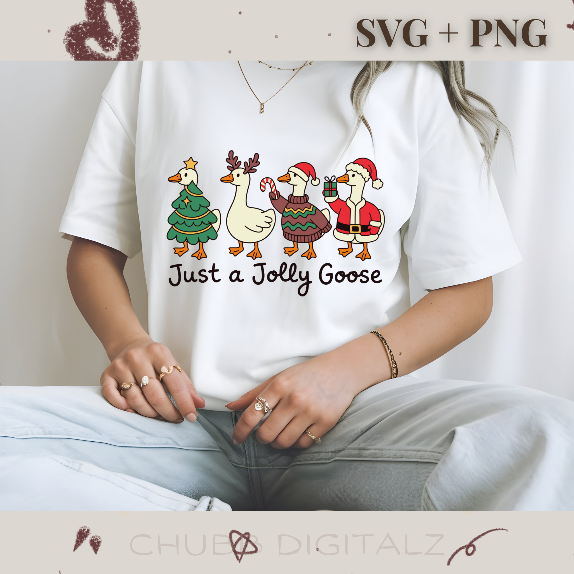 Just A Jolly Goose SVG PNG | Christmas | Xmas | Goose | Geese | Digital Download | Instant File