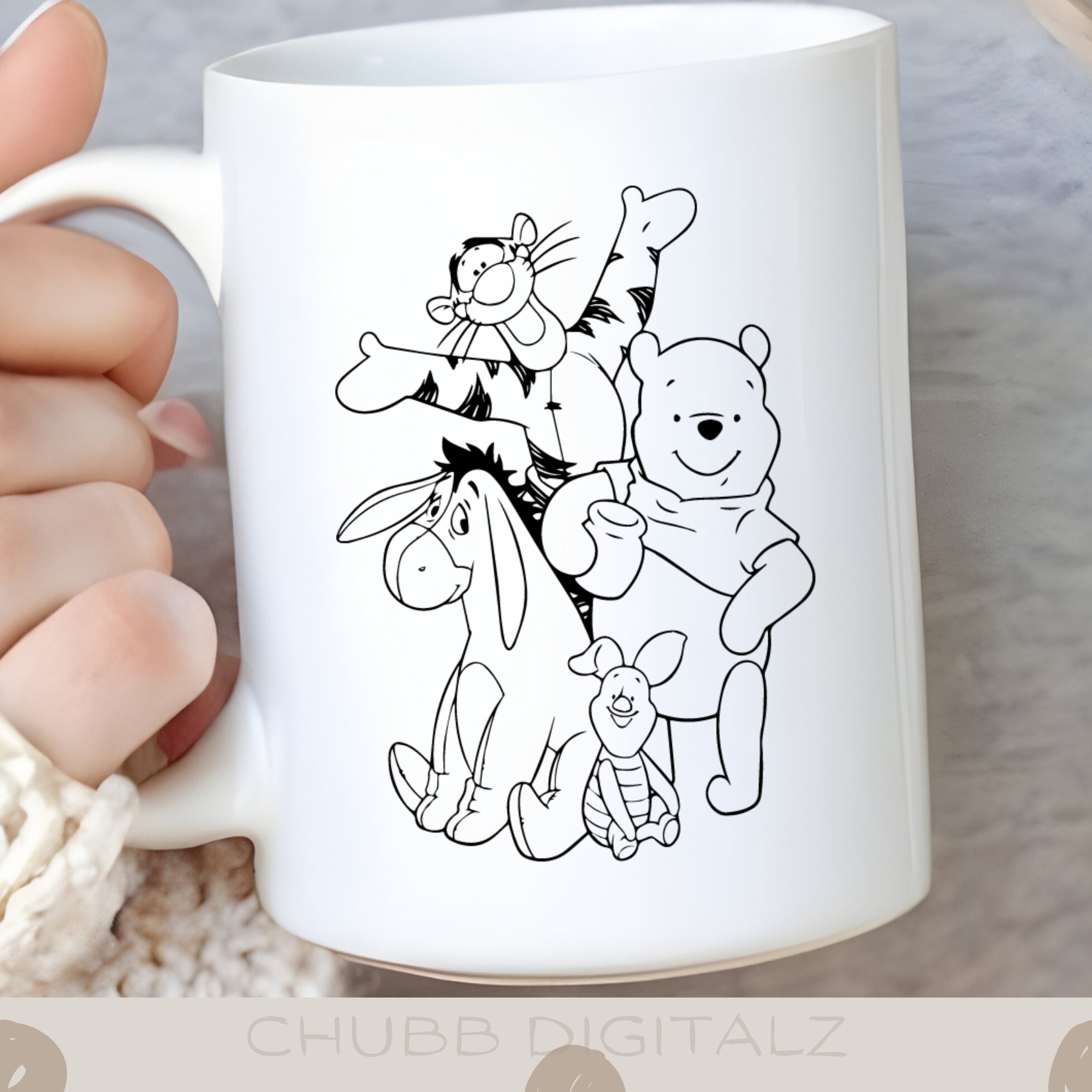 Winnie The Pooh and the Gang SVG PNG | Cartoon | Winnie The Pooh | Tigger | Piglet | Eeyore | Digital Download | Instant File