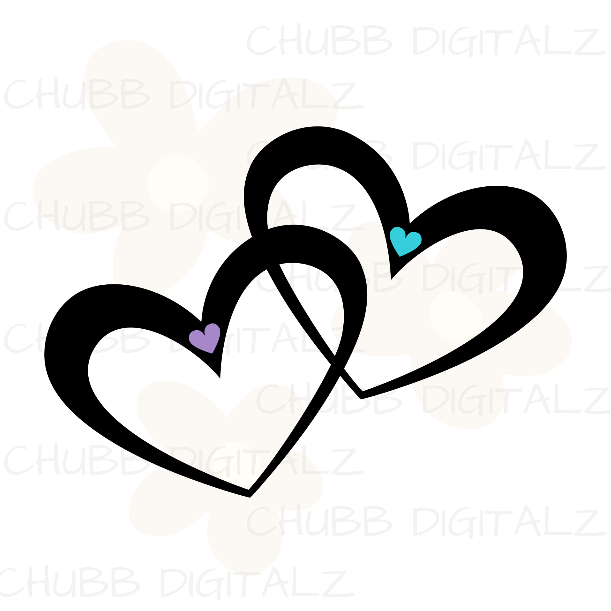 Two Hearts SVG PNG | Love | Heart | Digital Download | Instant File