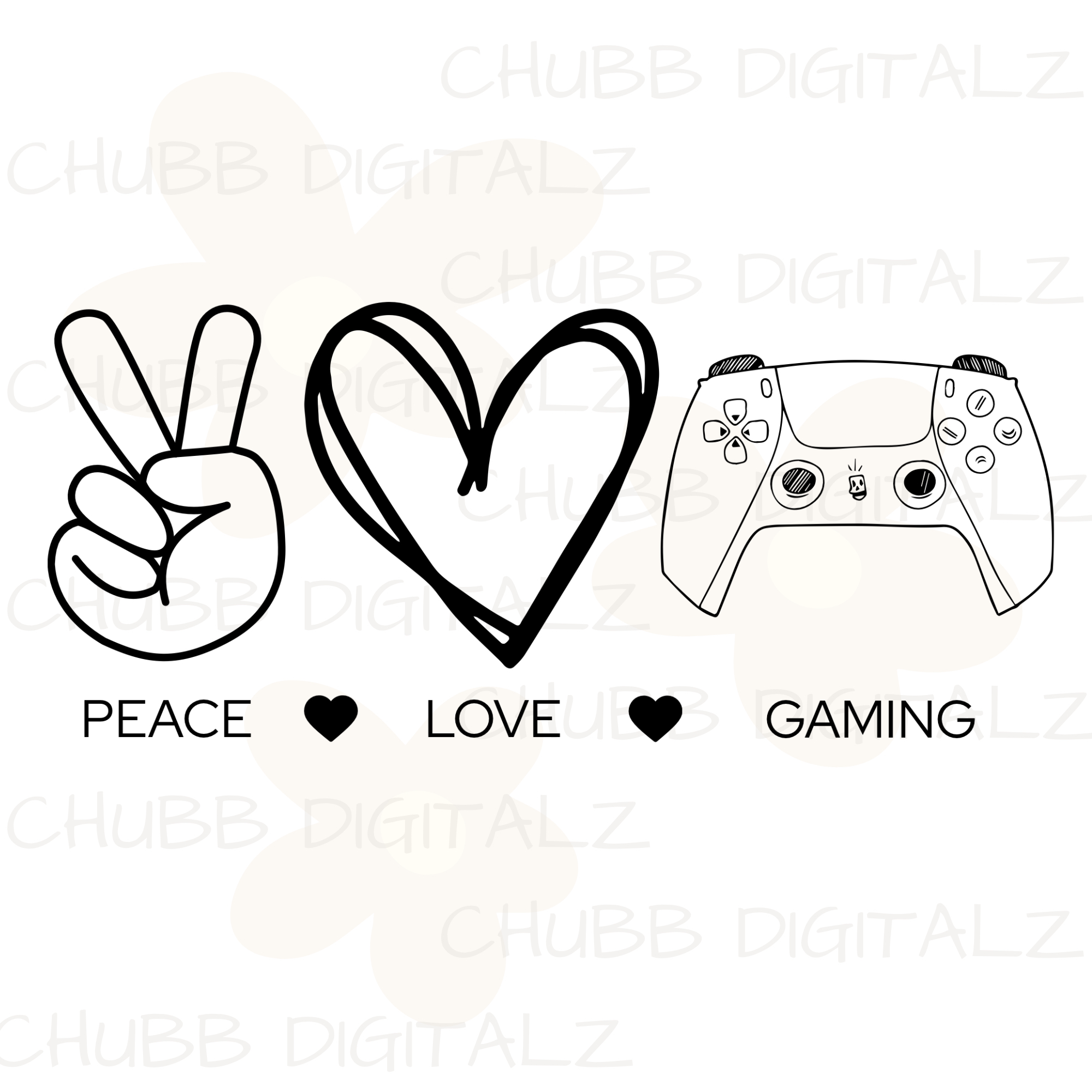 Peace Love Gaming SVG PNG | Peace | Love | Gaming | Gamer | Digital Download | Instant File