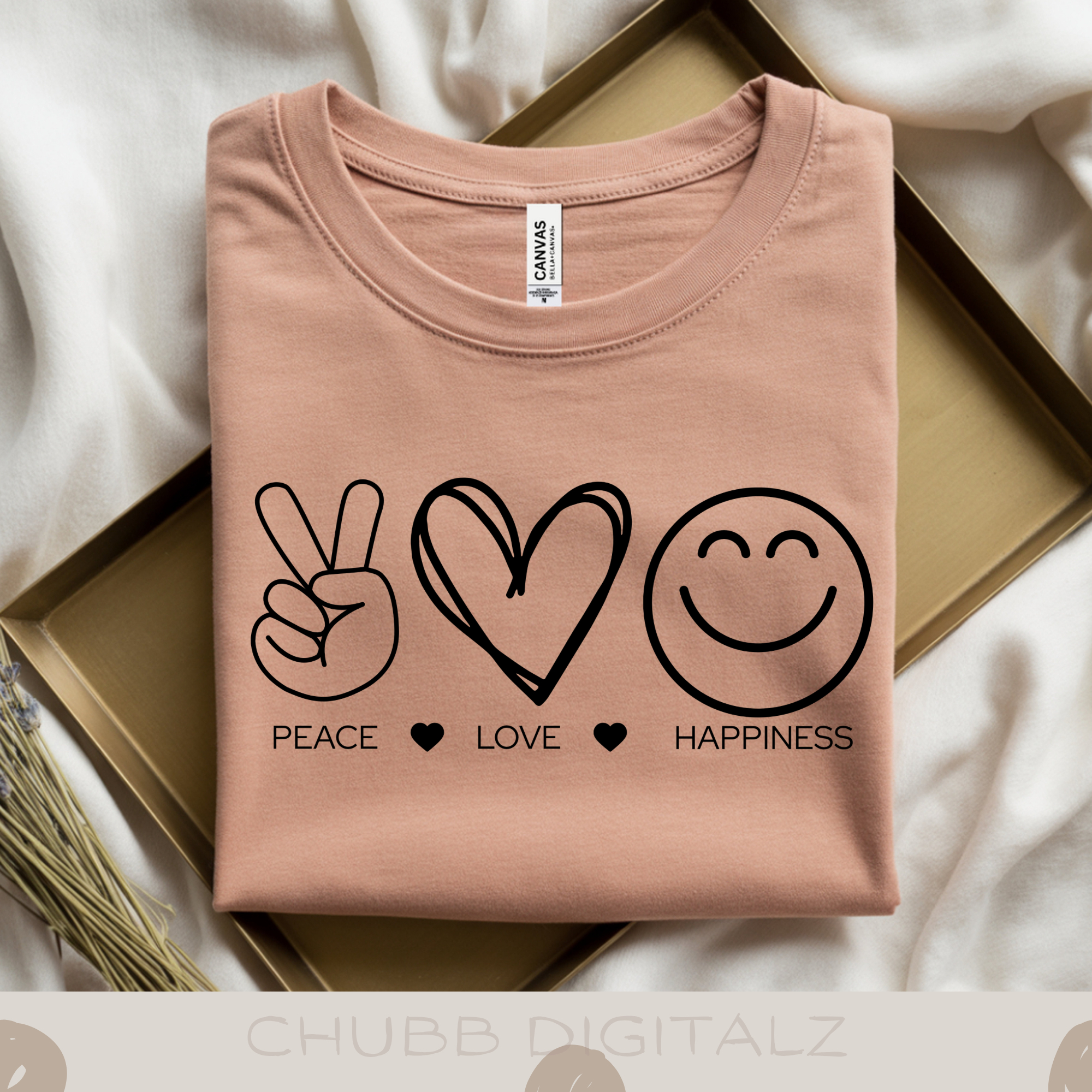Peace Love Happiness SVG PNG | Peace | Love | Happy | Joy | Digital Download | Instant File