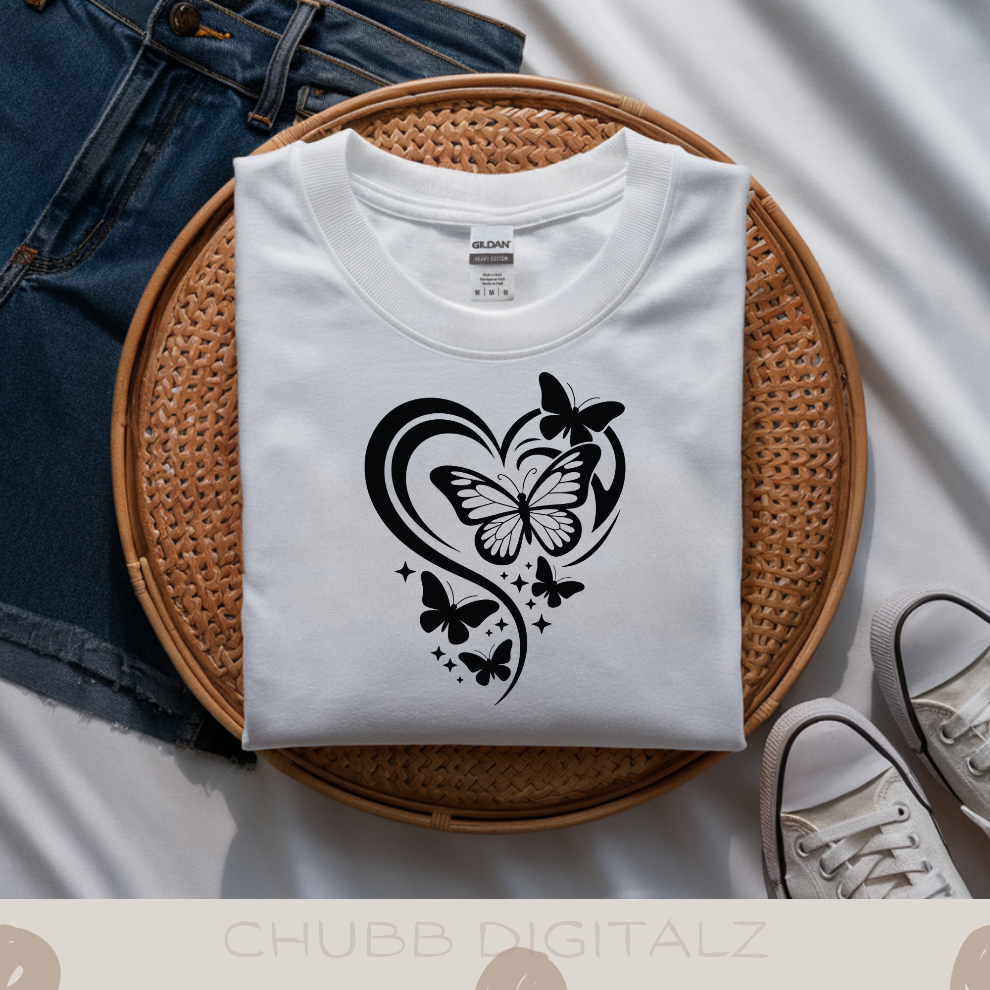 Butterflies and Heart SVG PNG | Cute | Butterfly | Heart | Digital Download | Instant File
