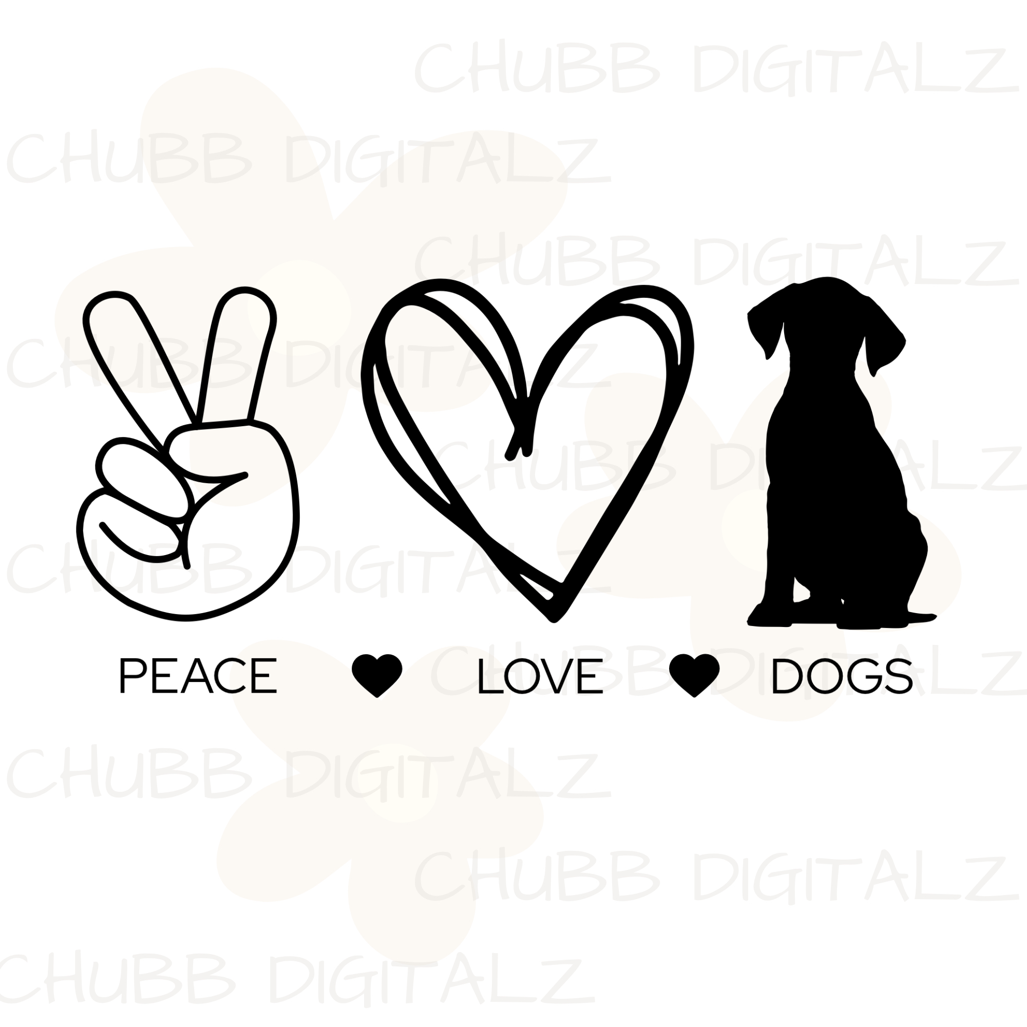 Peace Love Dogs SVG PNG | Peace | Love | Dogs | Digital Download | Instant File