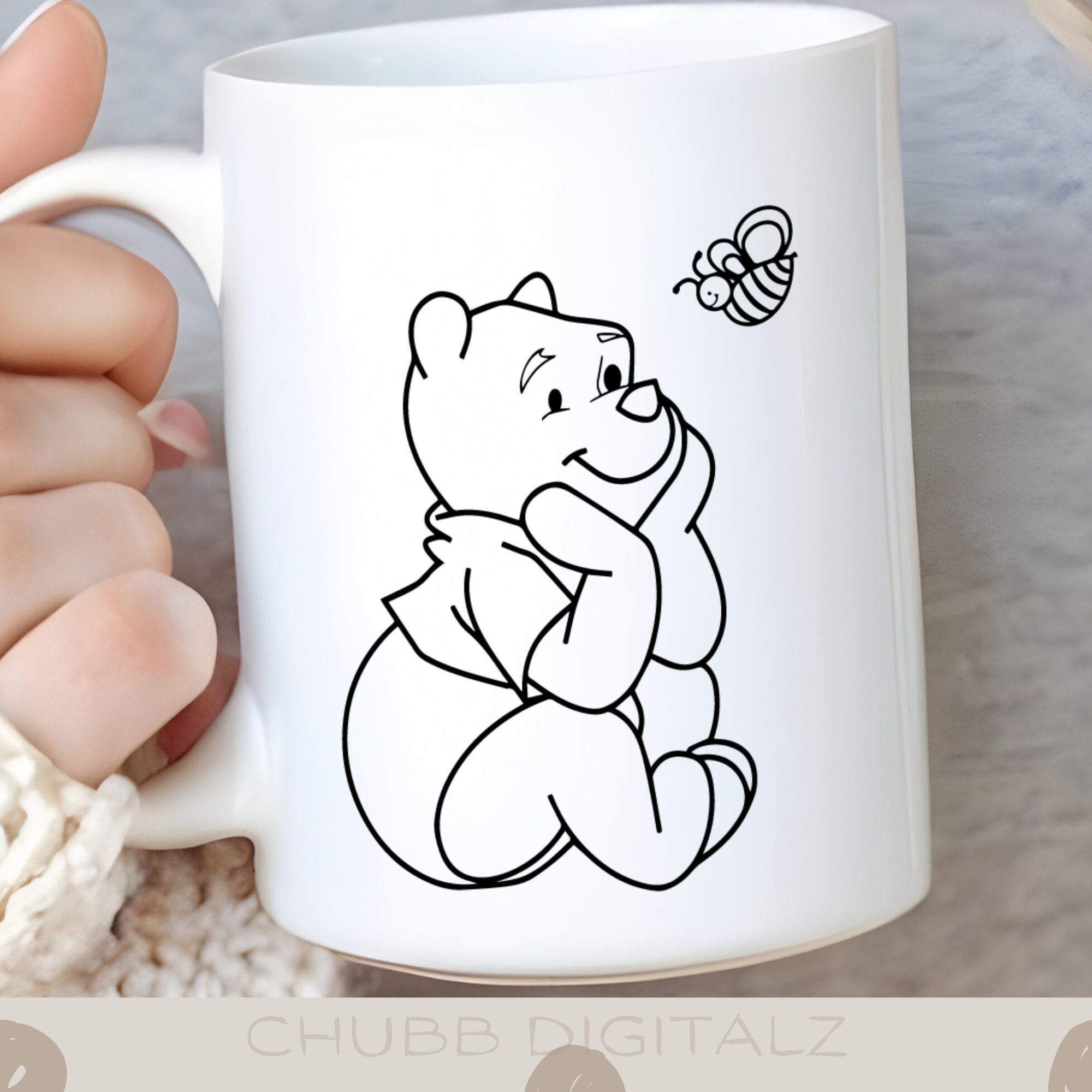 Winnie The Pooh and A Bee SVG PNG | Cartoon | Winnie The Pooh | Digital Download | Instant File