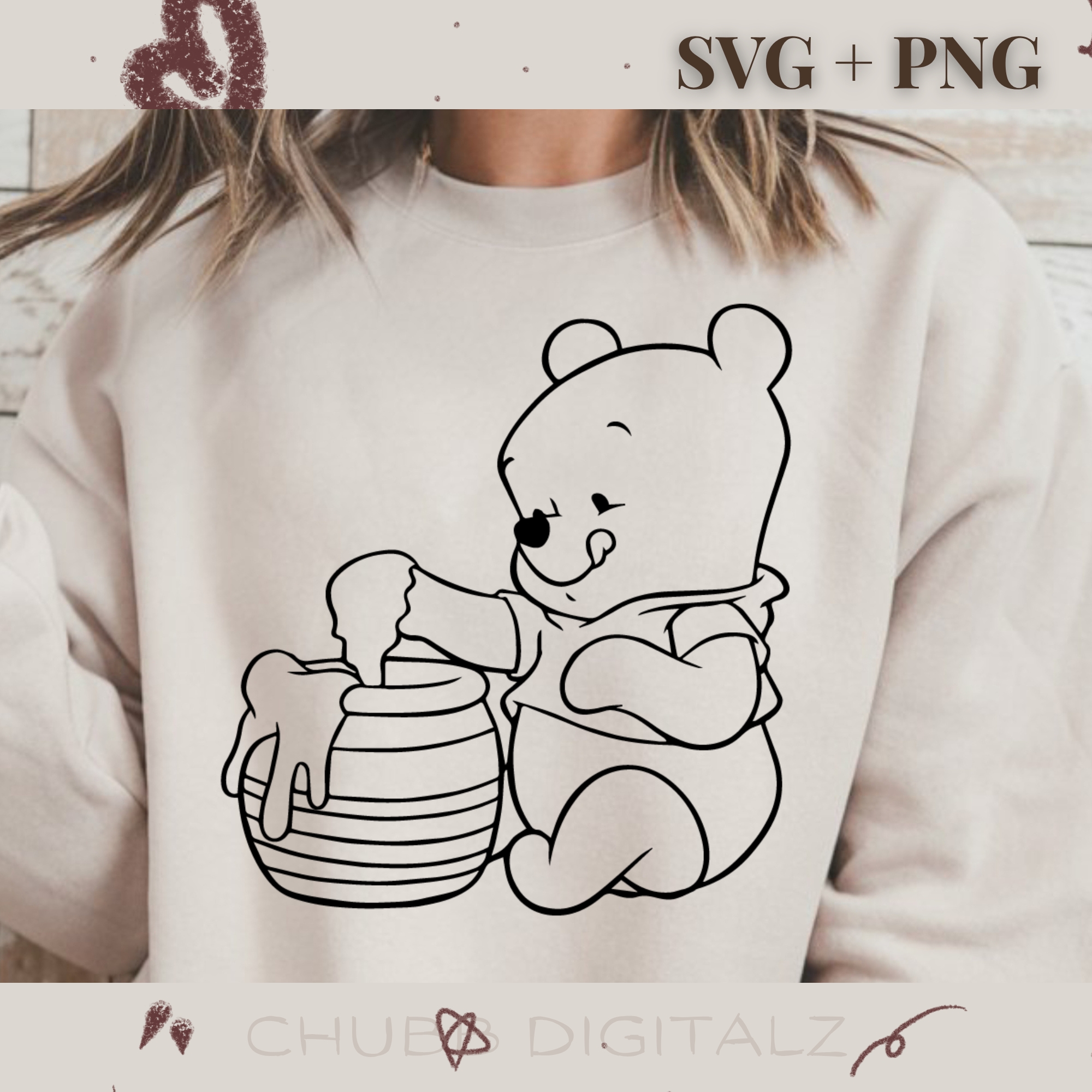 Winnie The Pooh and Honey SVG PNG | Cartoon | Winnie The Pooh | Honey | Digital Download | Instant File