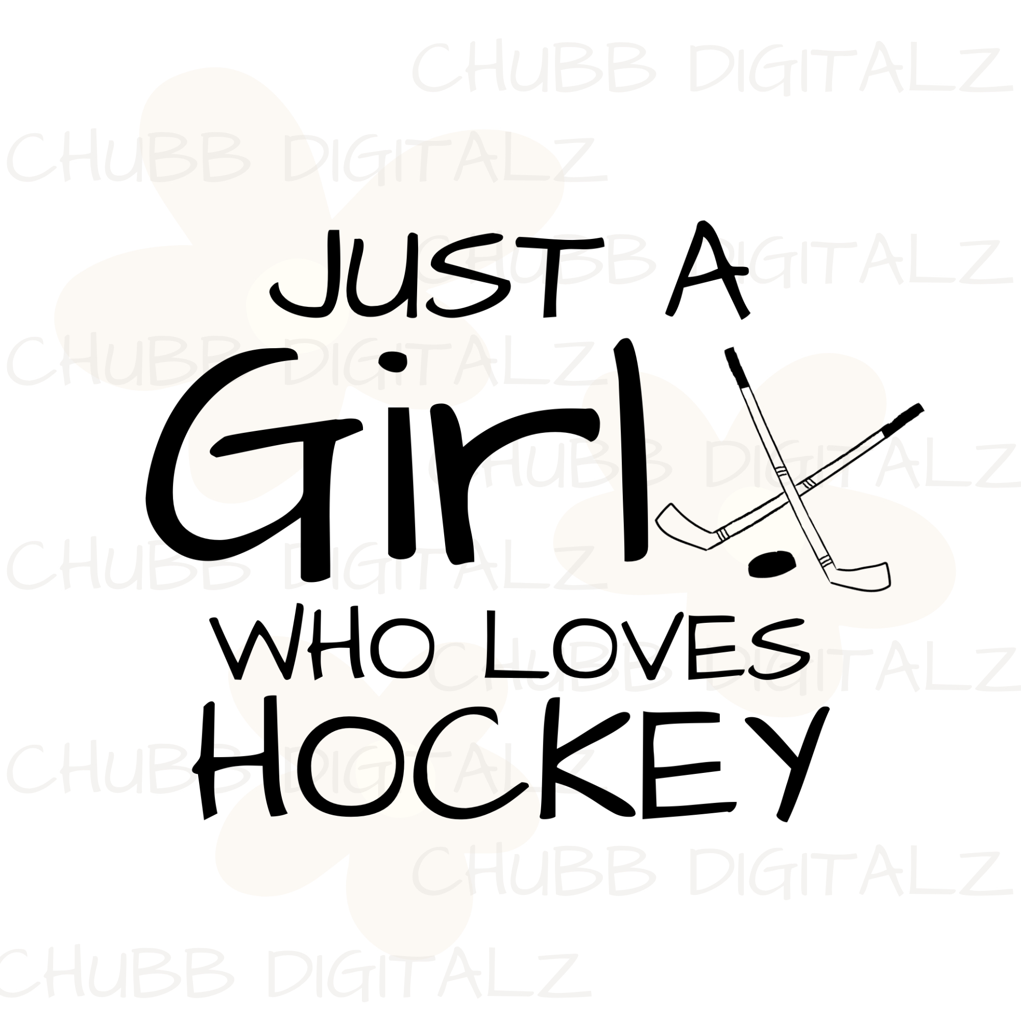 Just A Girl Who Loves Hockey SVG PNG | Sports | Hockey | Ice Hockey | Sports Fan Gift | Digital Download | Instant File