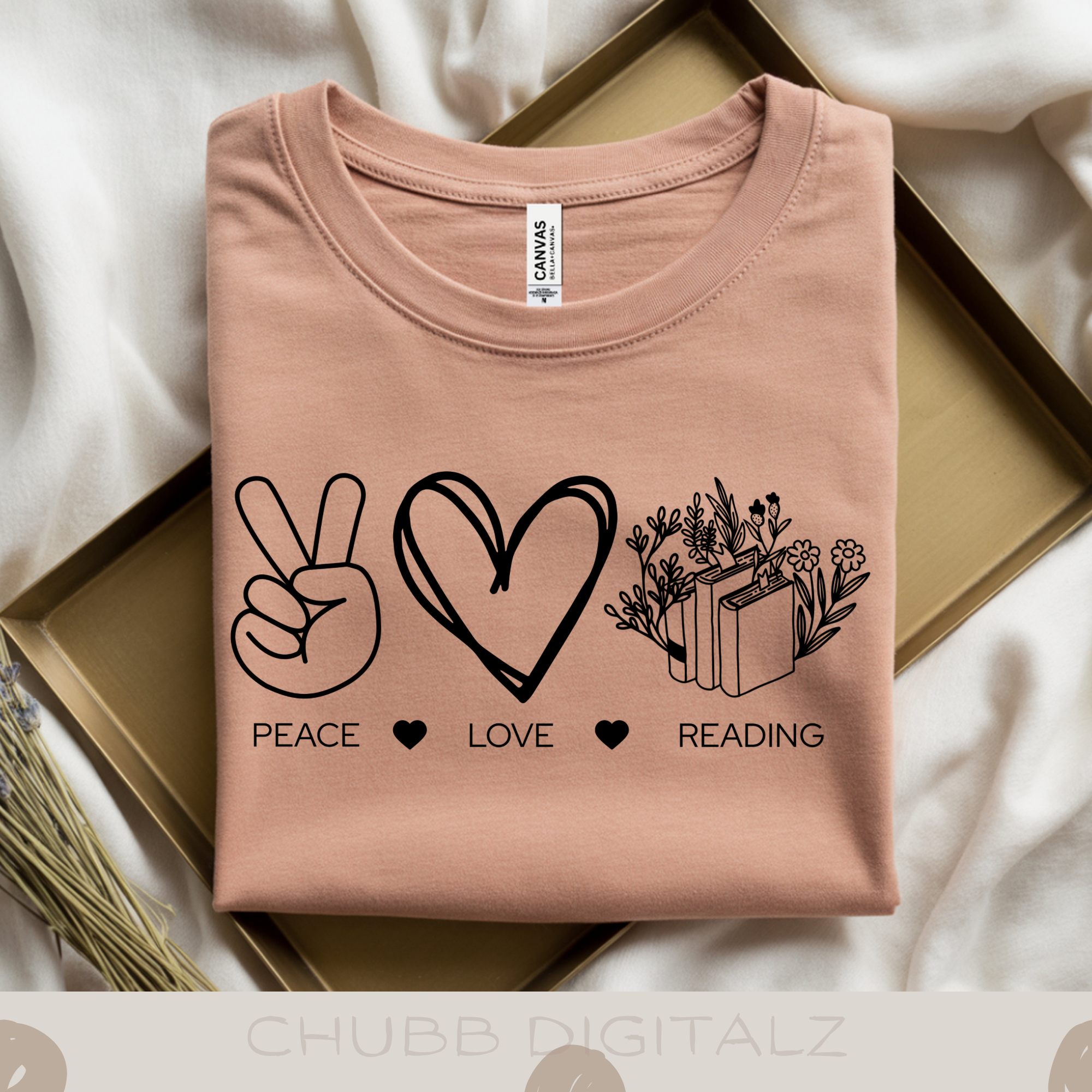 Peace Love Reading SVG PNG | Peace | Love | Books | Book Lover | Bookworm | Reading | Digital Download | Instant File