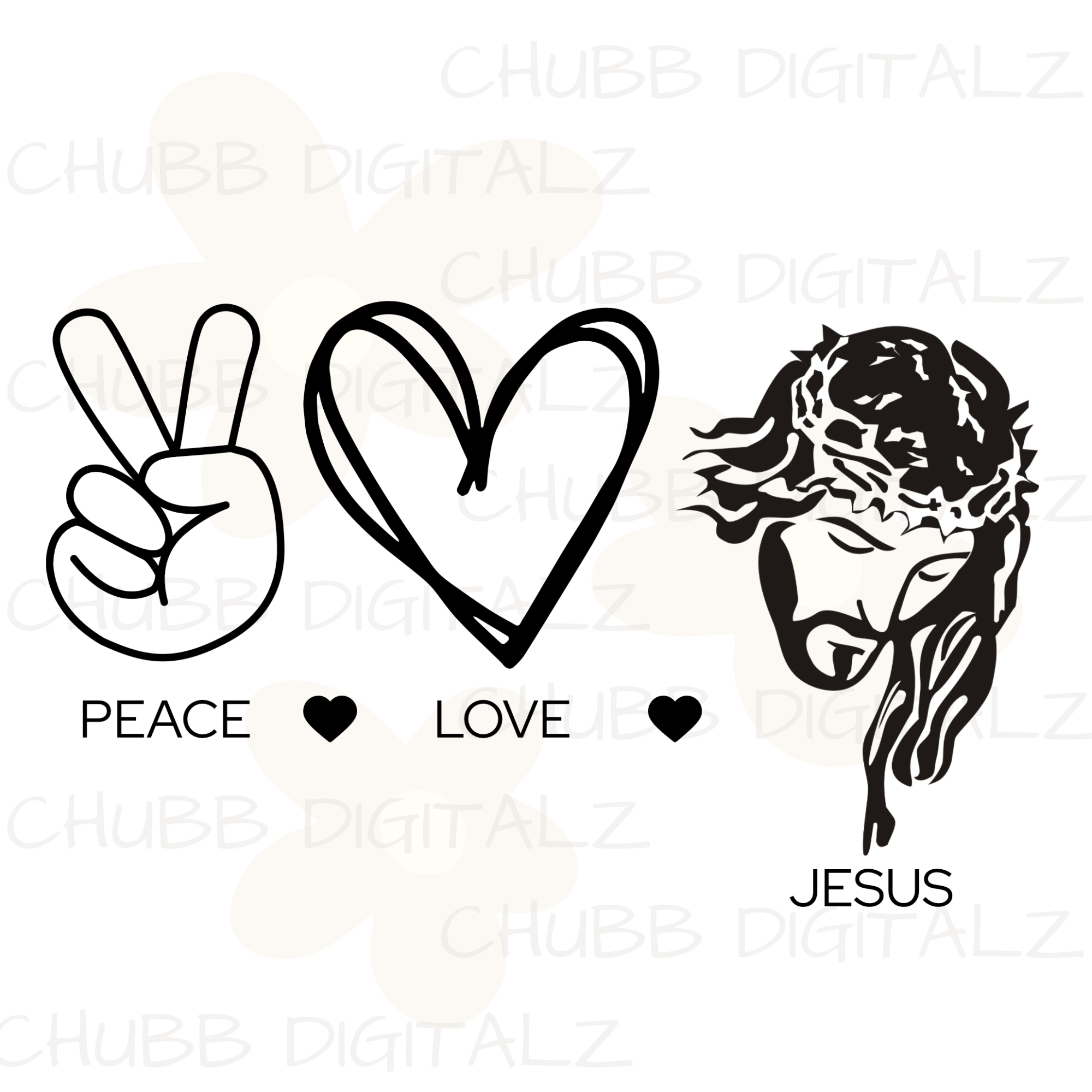 Peace Love Jesus SVG PNG | Peace | Love | Jesus | God | Religious | Religion | Digital Download | Instant File
