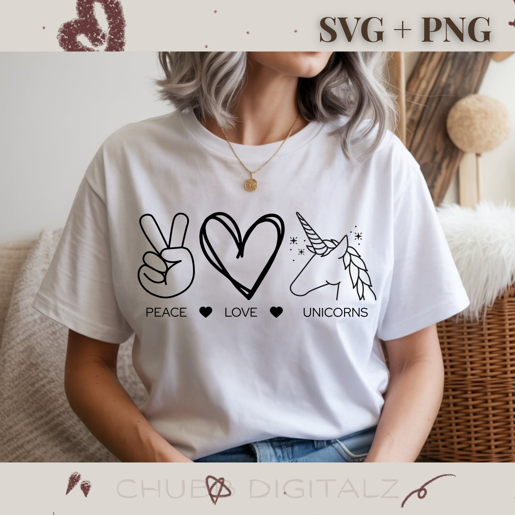 Peace Love Unicorns SVG PNG | Peace | Love | Unicorns | Digital Download | Instant File