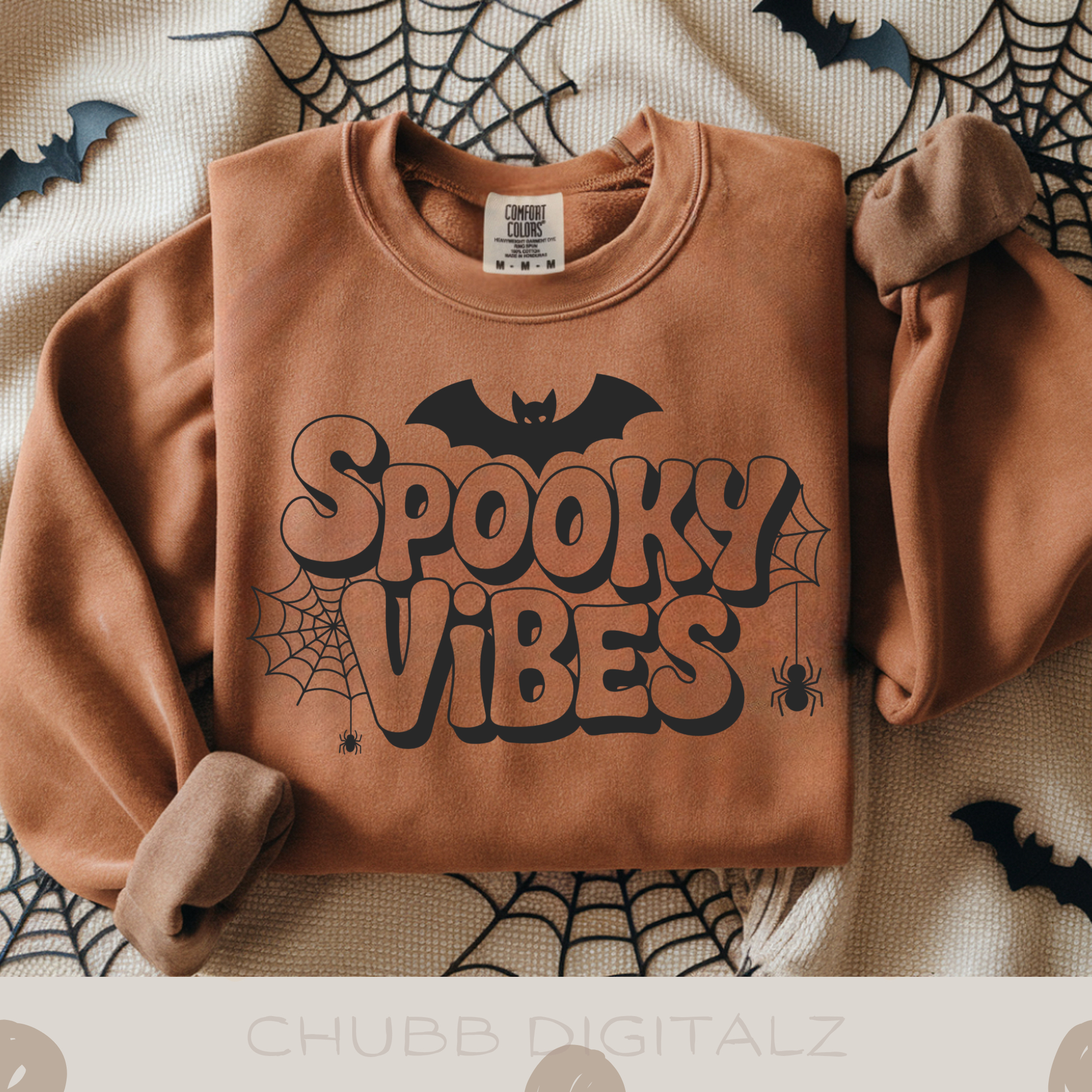 Spooky Vibes SVG PNG | Halloween | Spider | Bat | Digital Download | Instant File
