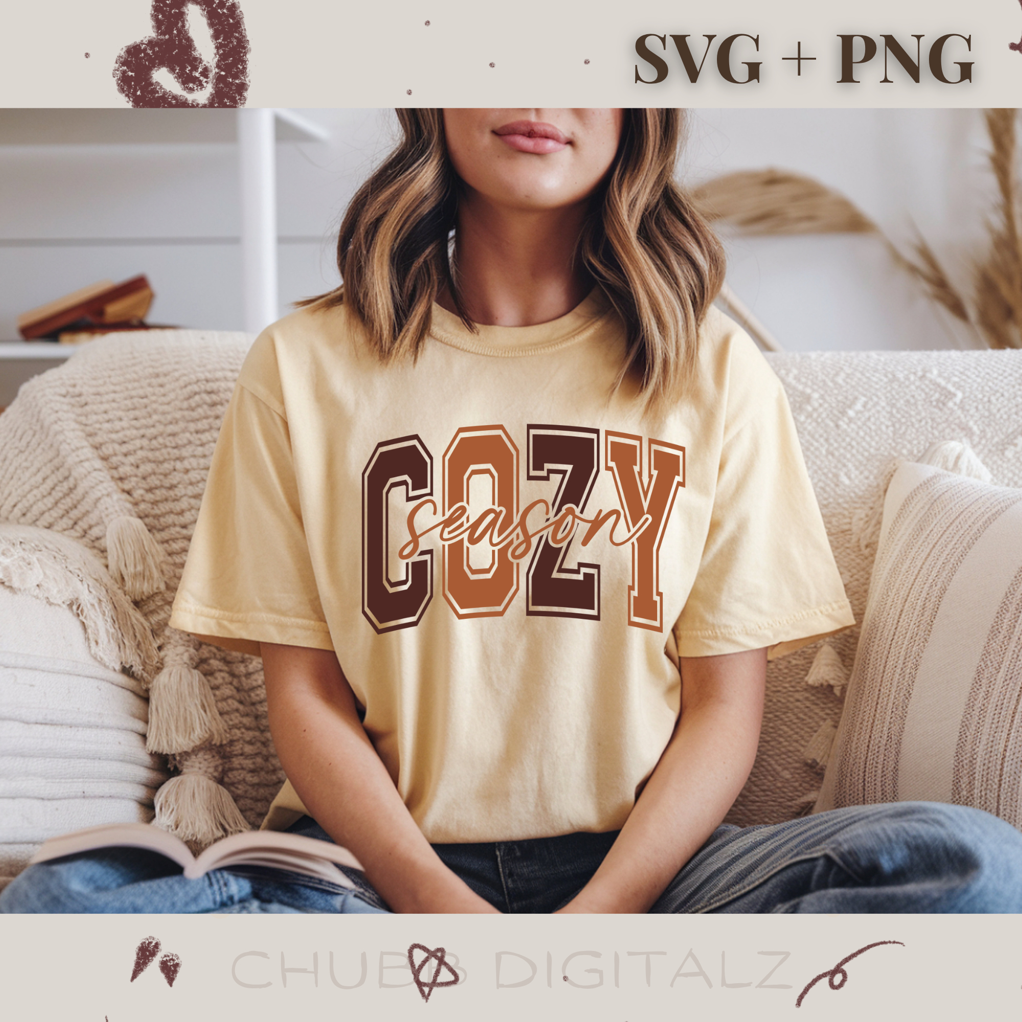Cozy Season SVG PNG | Fall Season | Boho Design | Digital Download | Instant File